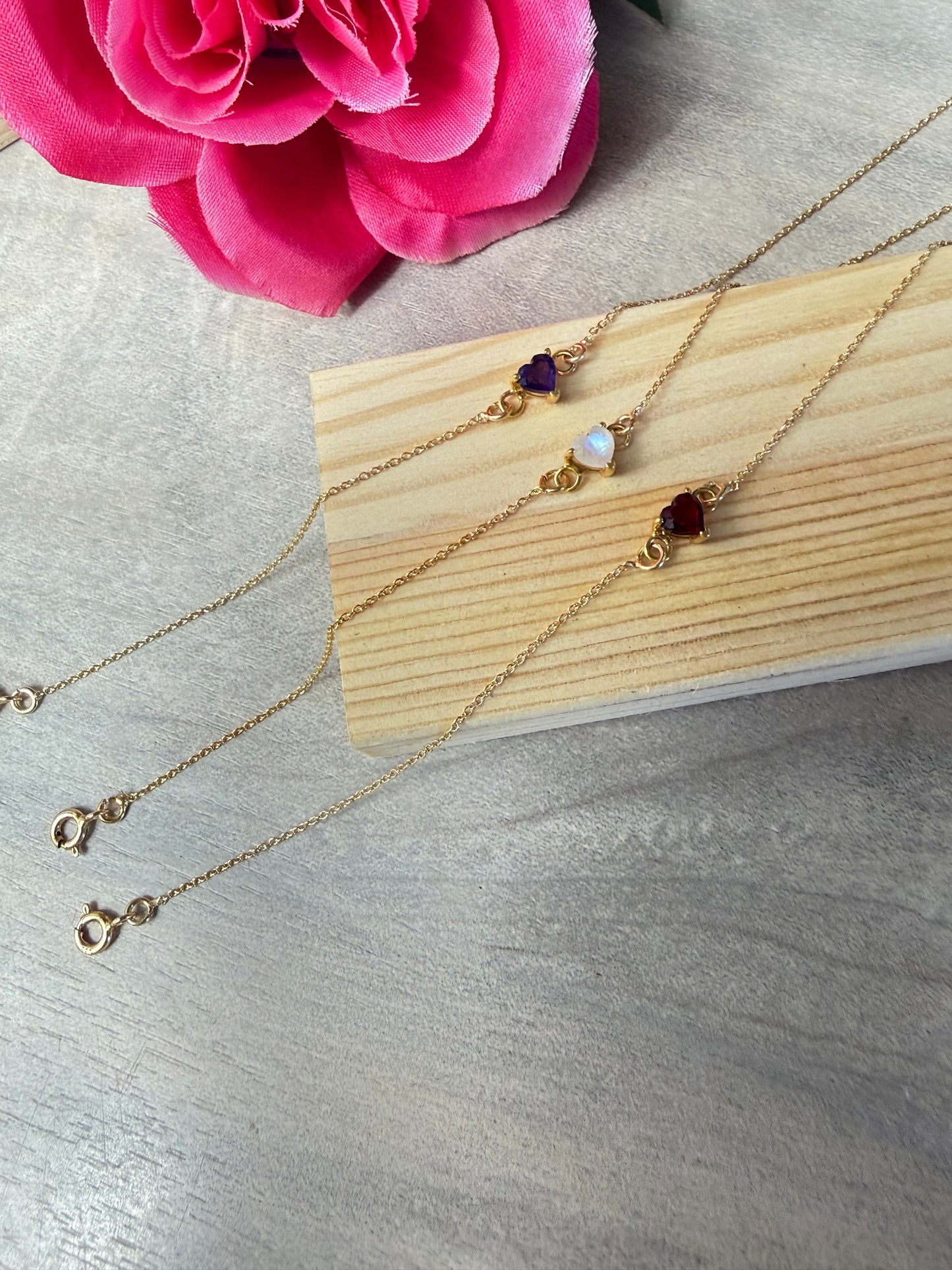 Dainty 925 Gold Heart Bracelet