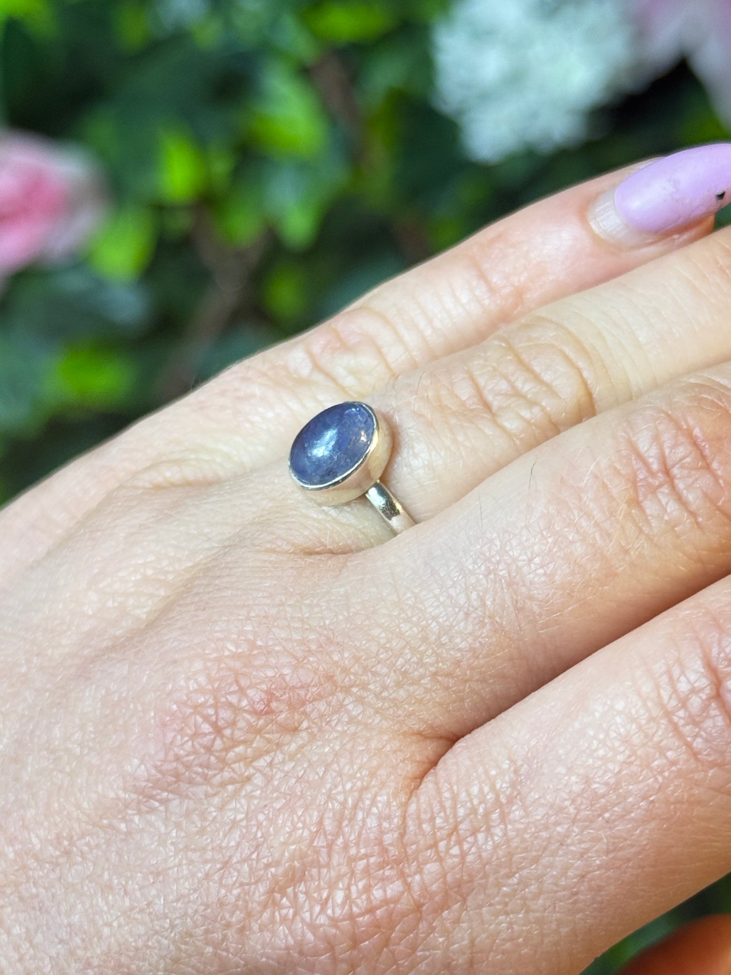 Tanzanite 925 Silver Ring - Size M