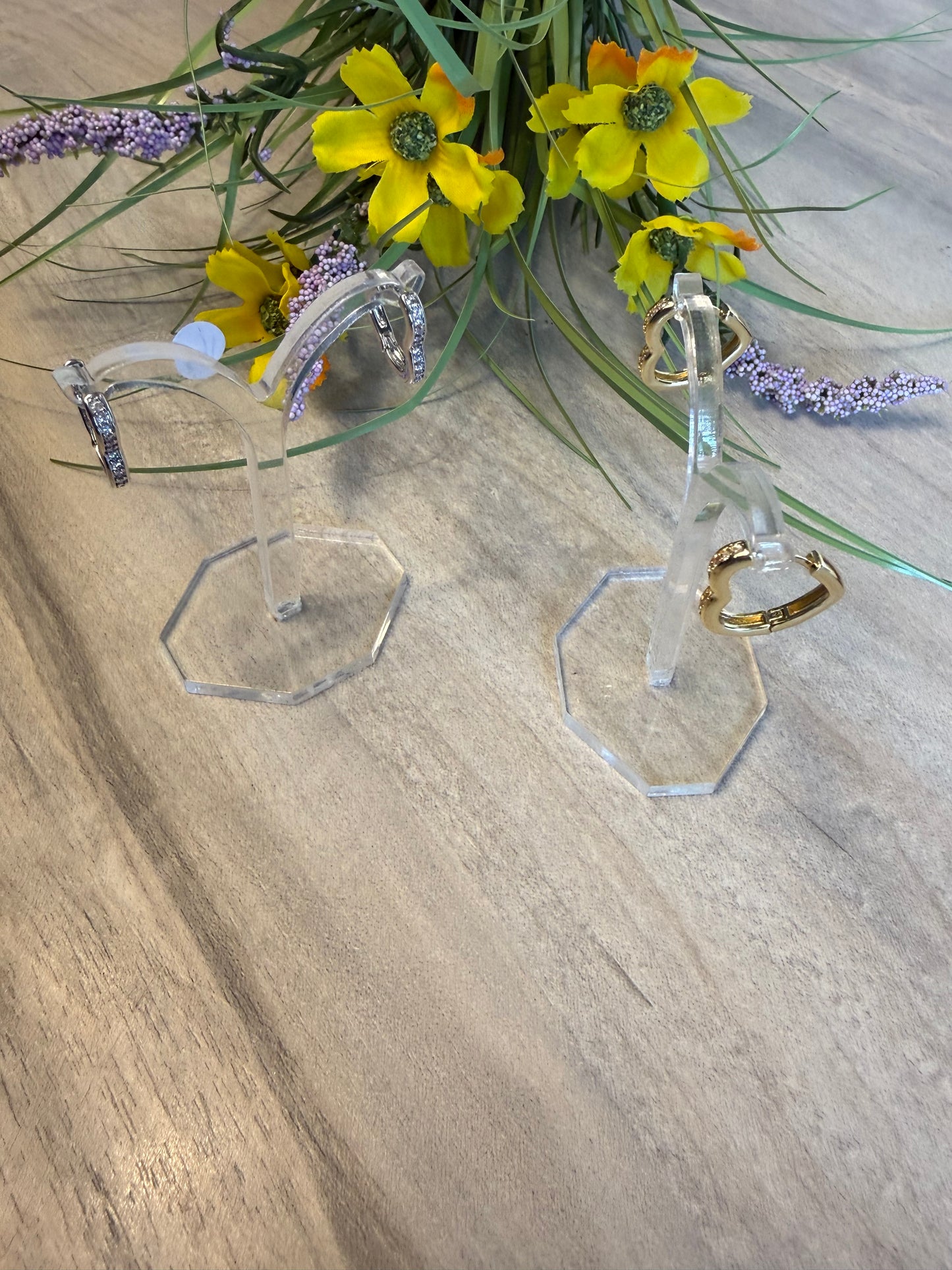 Sparkly Heart Hoop Earrings