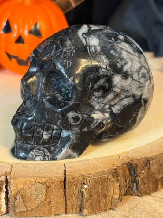 Black Shell Stone Skull