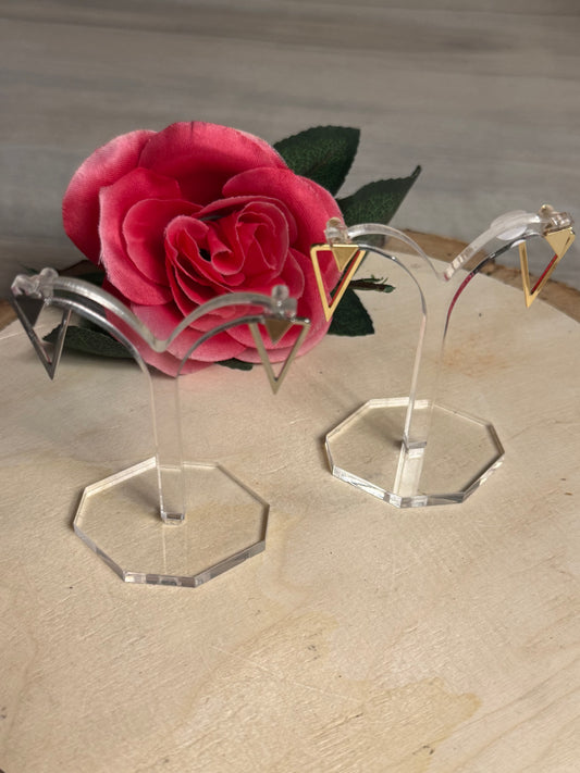 Duo Triangle Drop Earrings Studs