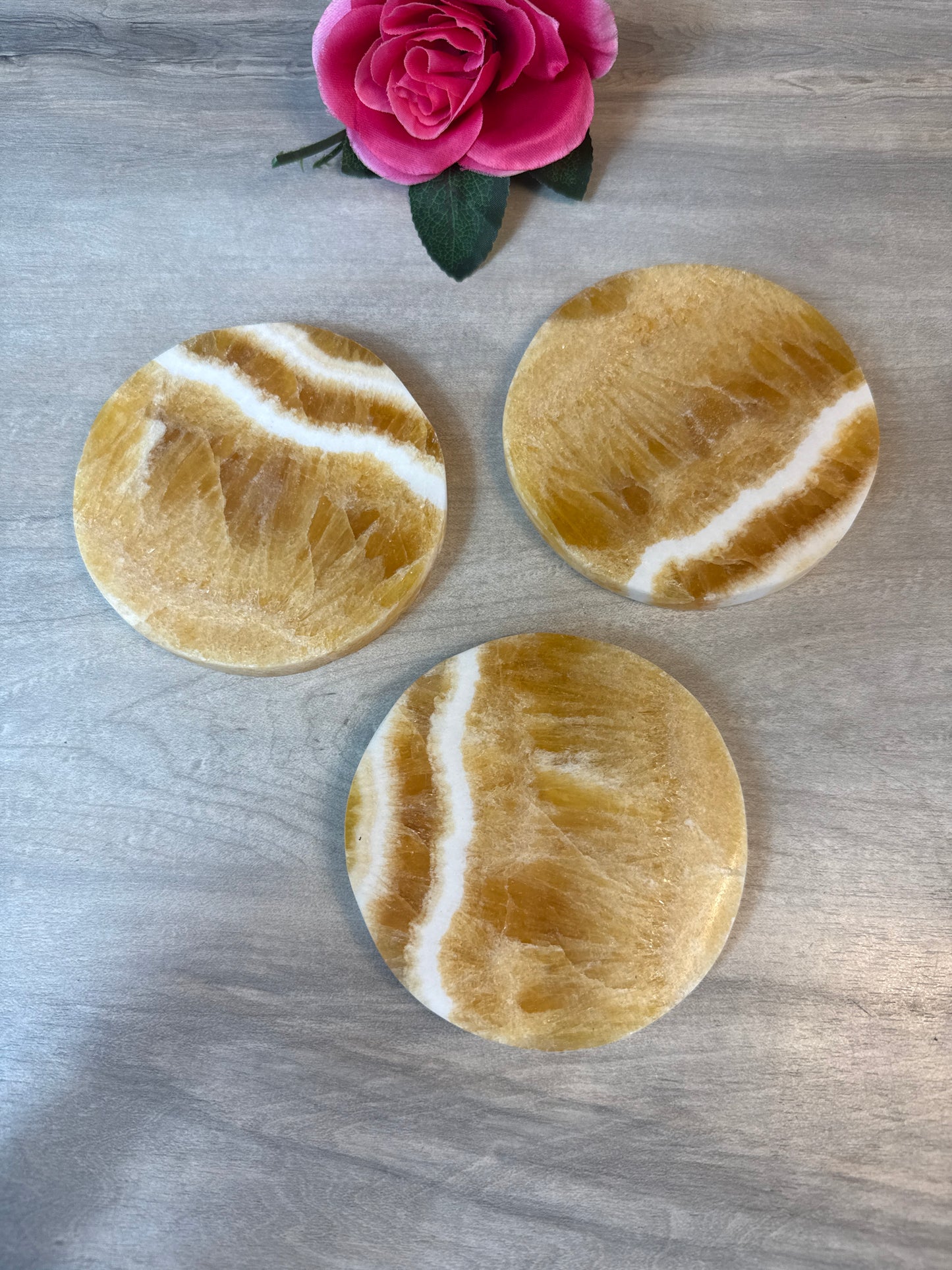 Orange Calcite Coaster / Charging Plate