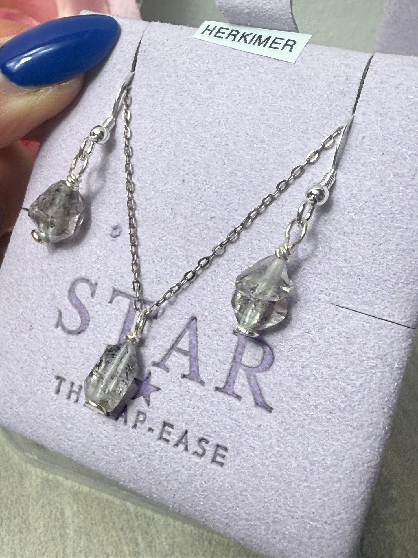 Handmade 925 Raw Wire Wrap Necklace & Earrings by Star Therap-ease