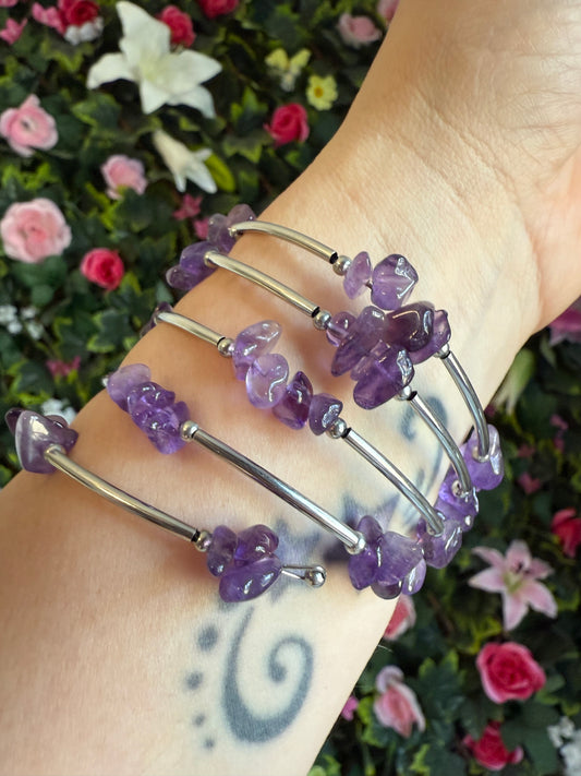 Amethyst Spiral Bracelet