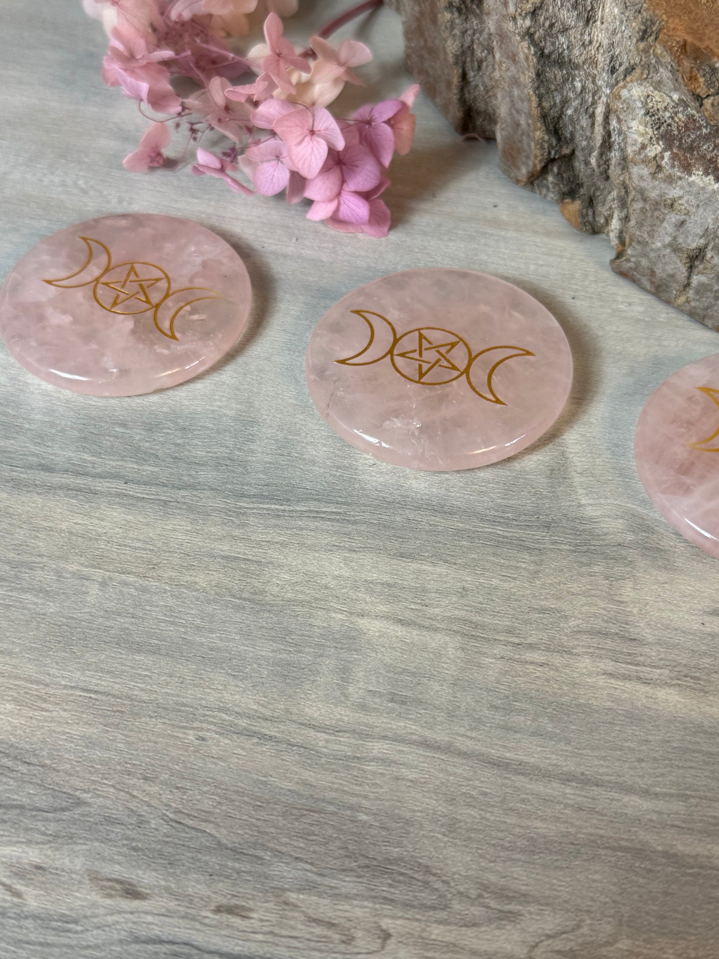 Goddess Rose Disc Palm Stone