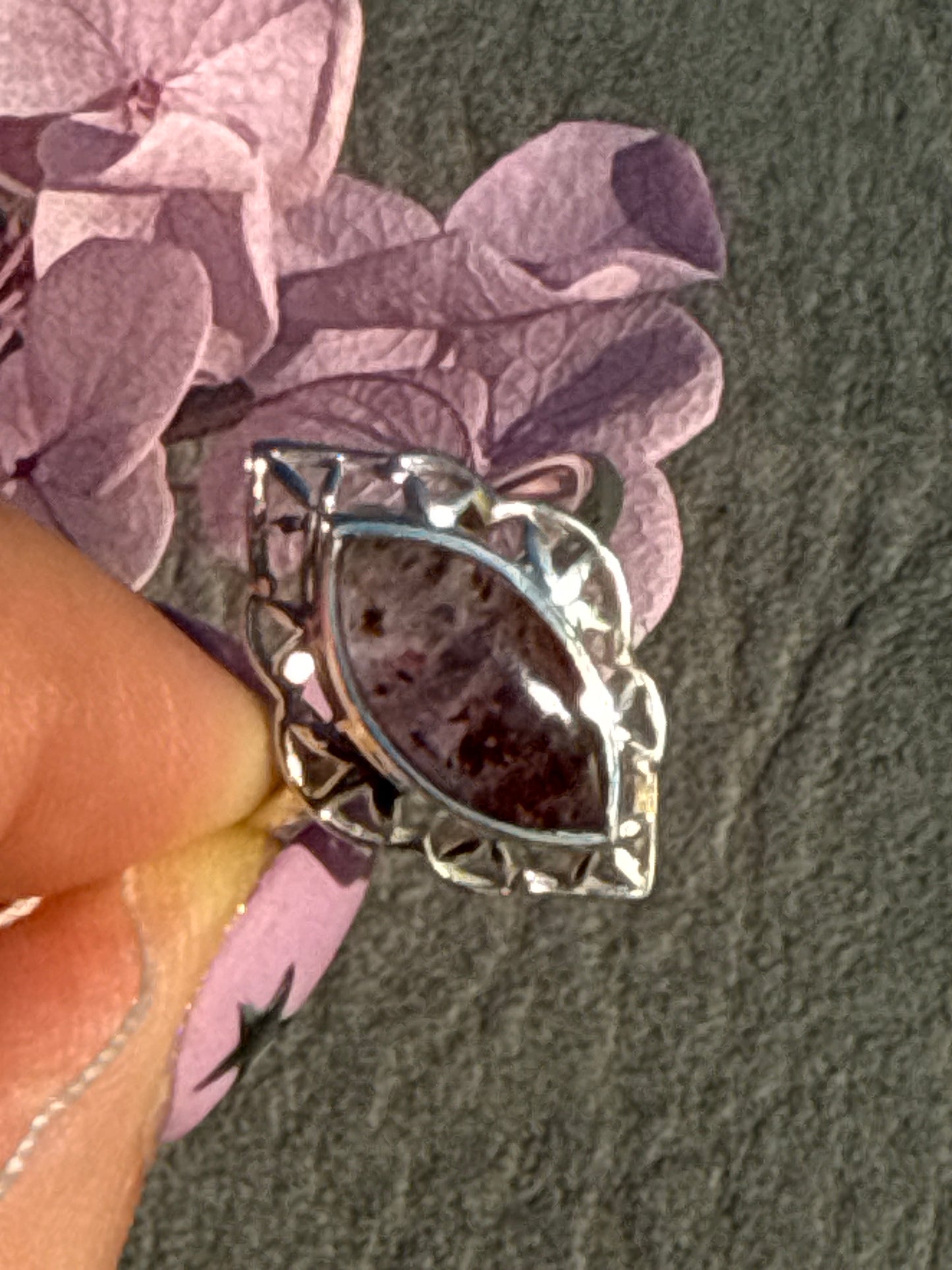 Super Seven 925 Silver Ring - Size R 1/2 - S