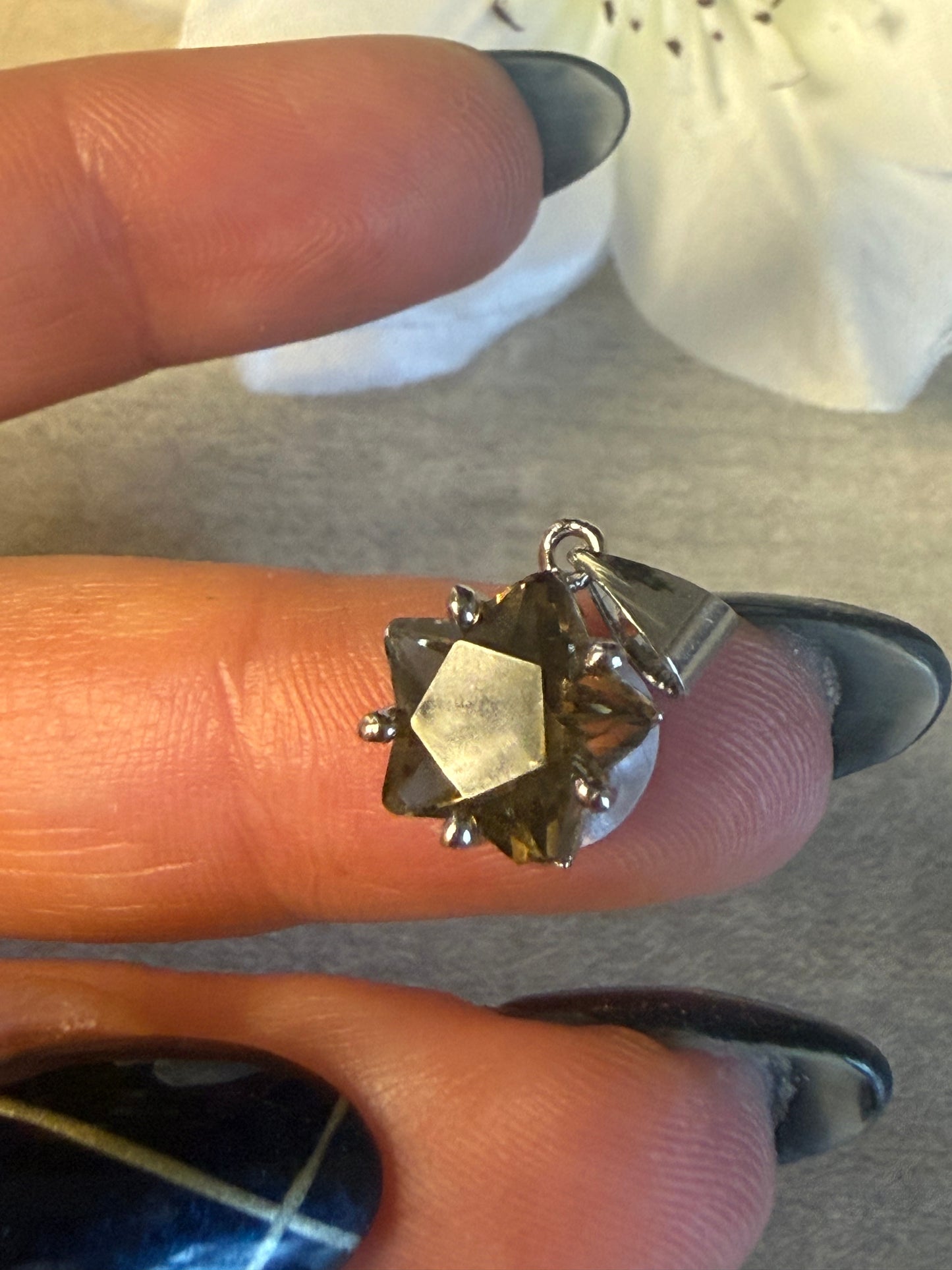 Smoky Star Pendant - plated silver