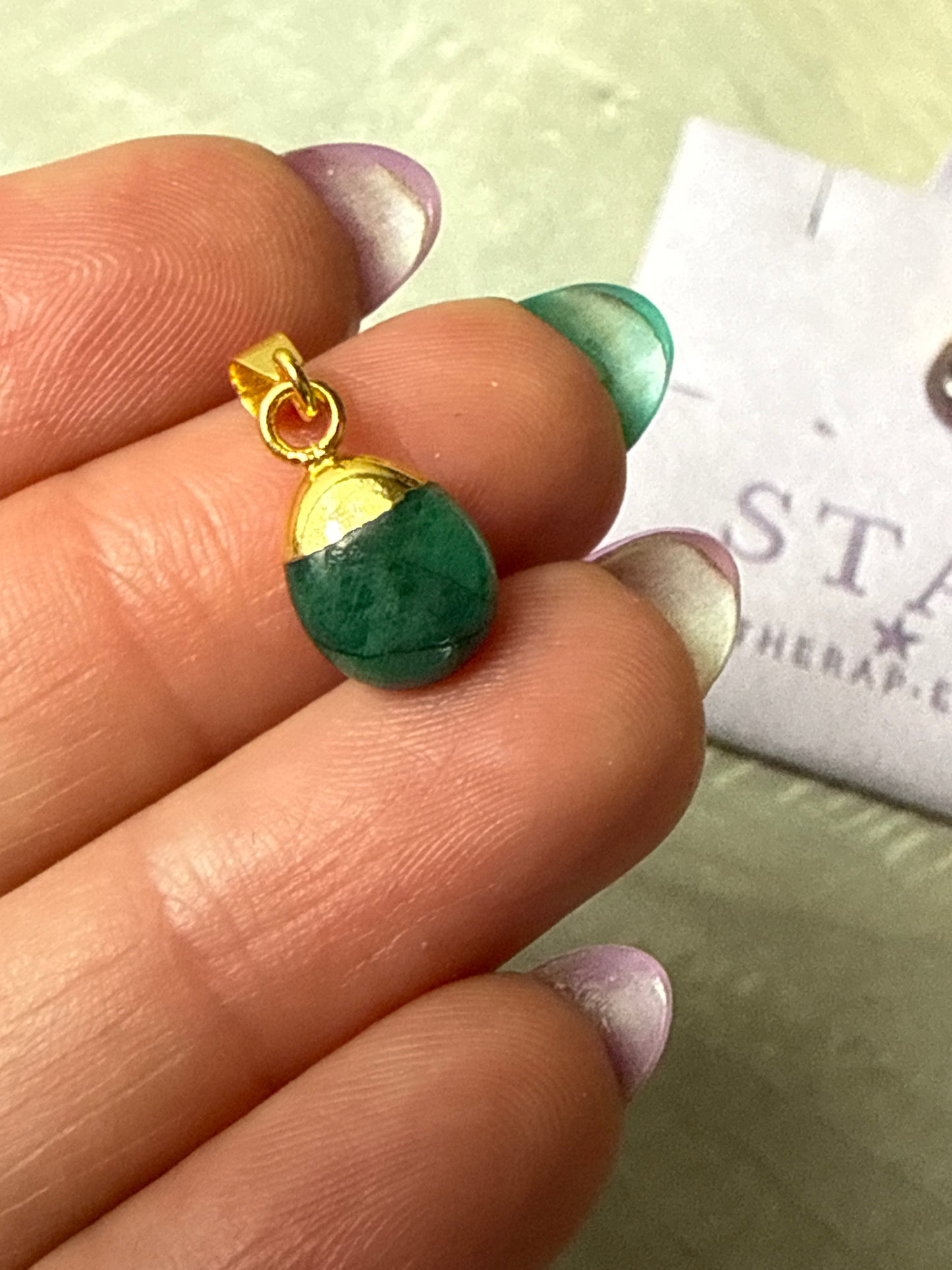 Oval droplet 18K Gold Handmade Pendant