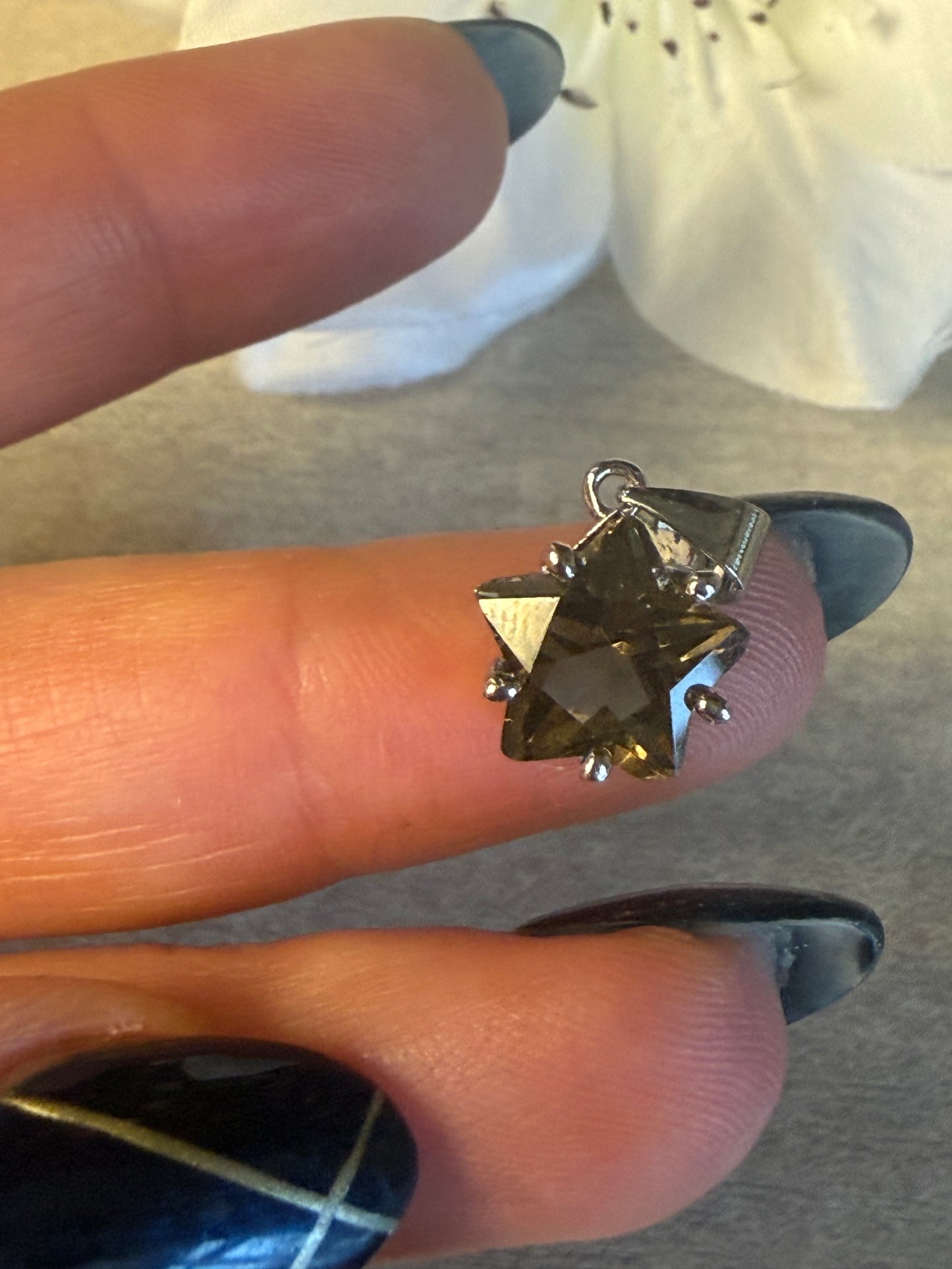 Smoky Star Pendant - plated silver