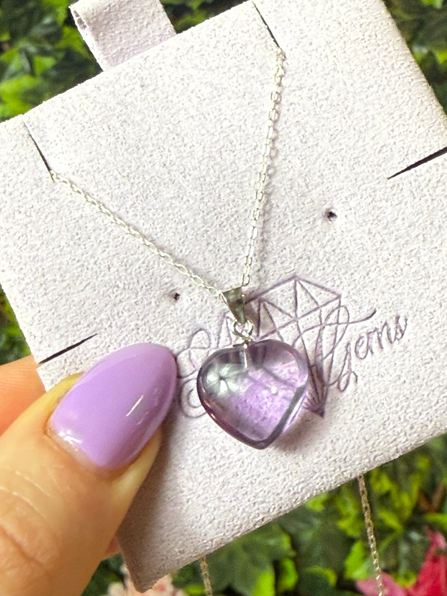 Lilac Amethyst Heart Sterling Pendant