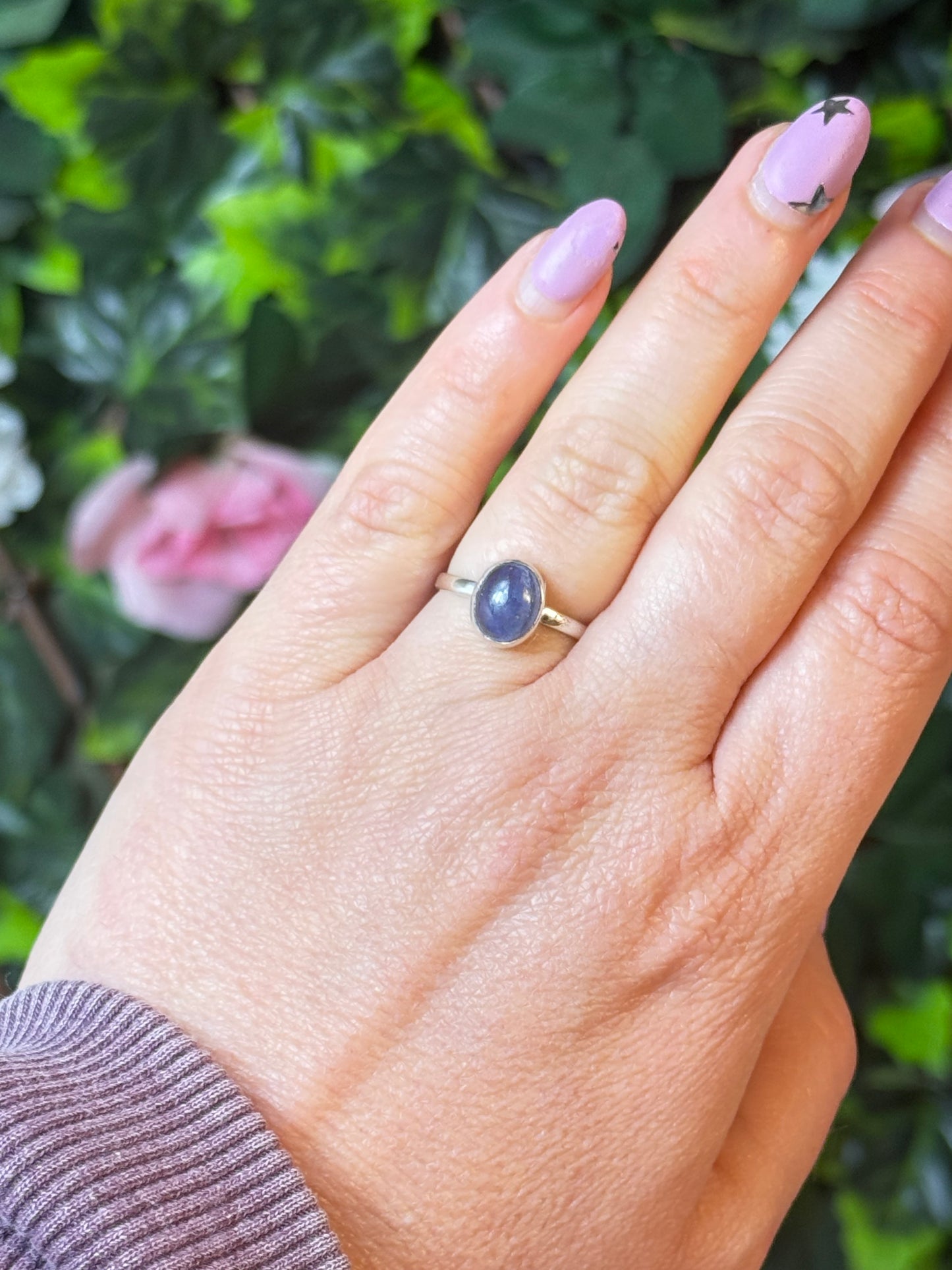 Tanzanite 925 Silver Ring - Size M