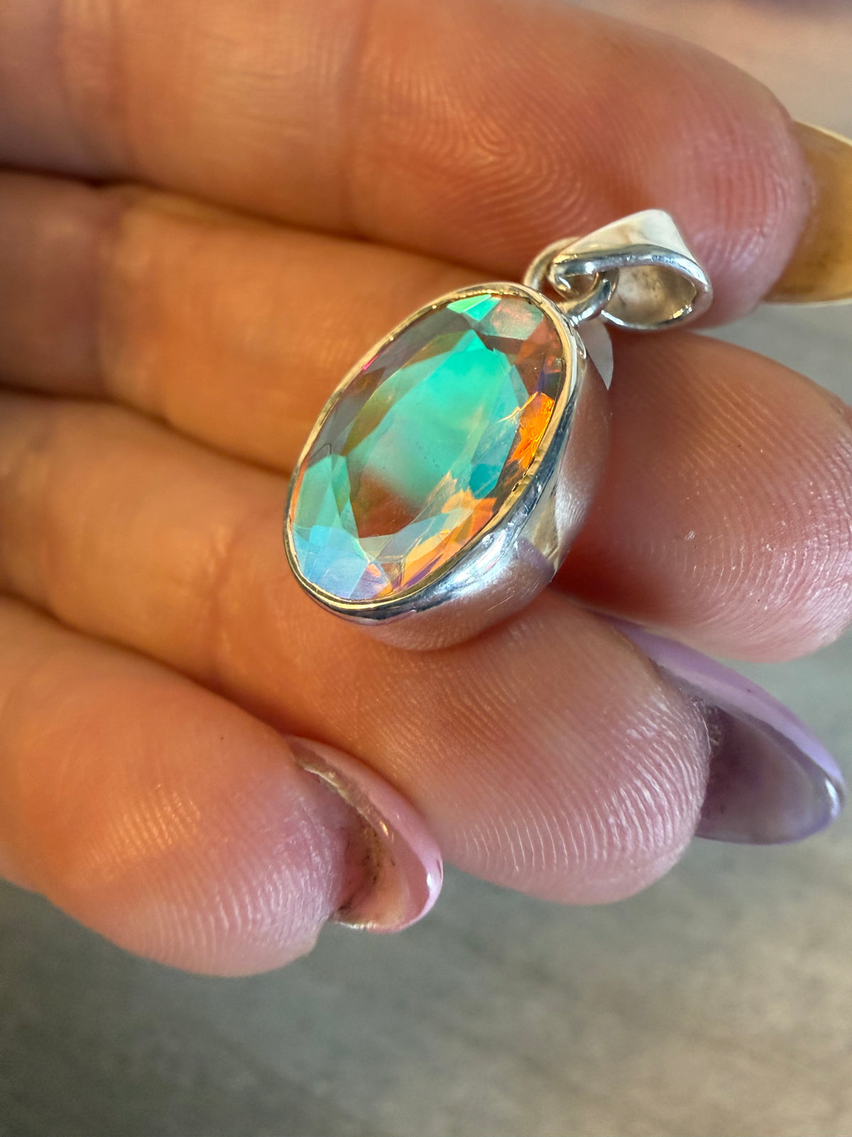 Mystic Topaz 925 Sterling Pendant