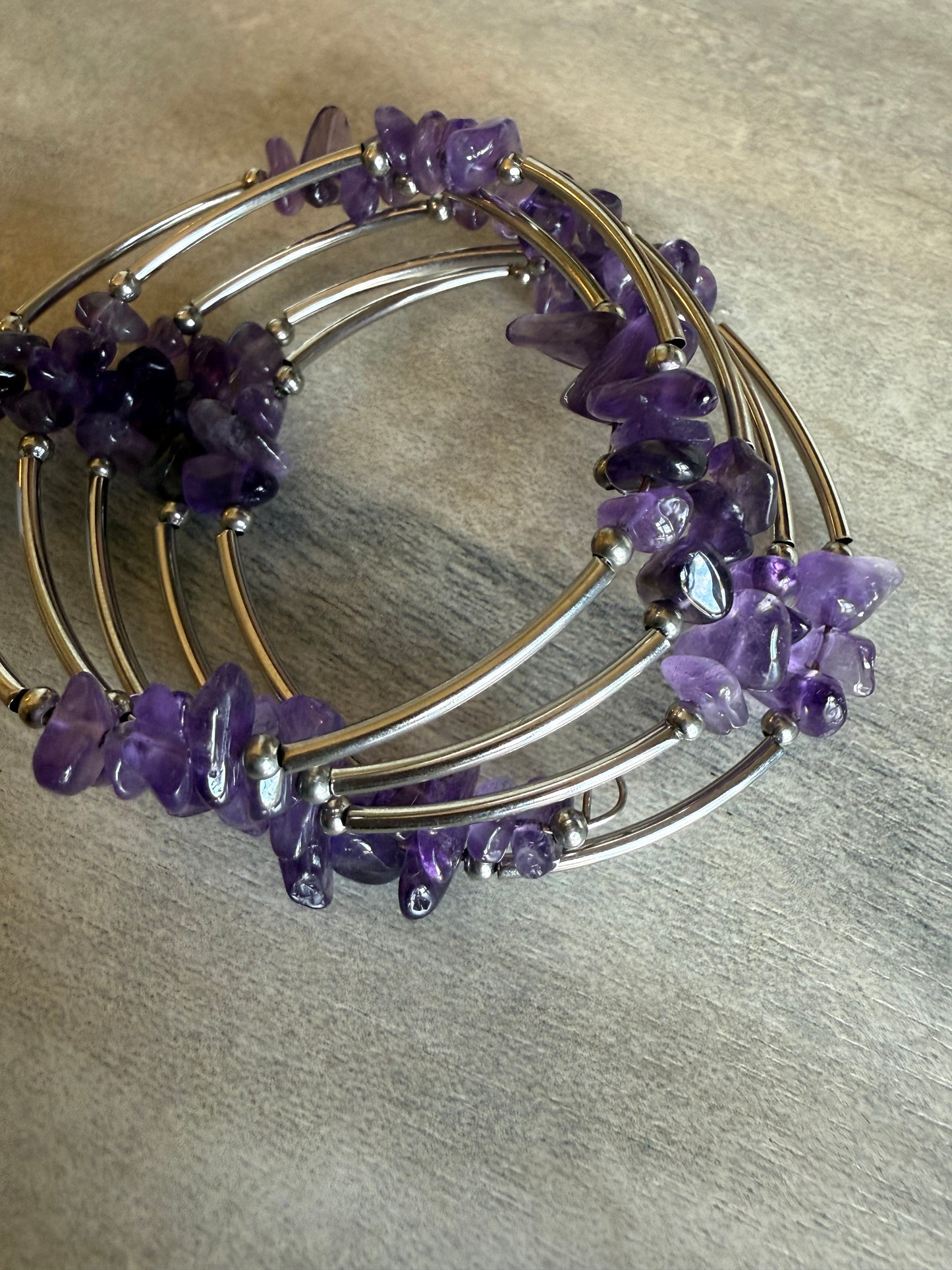 Amethyst Spiral Bracelet
