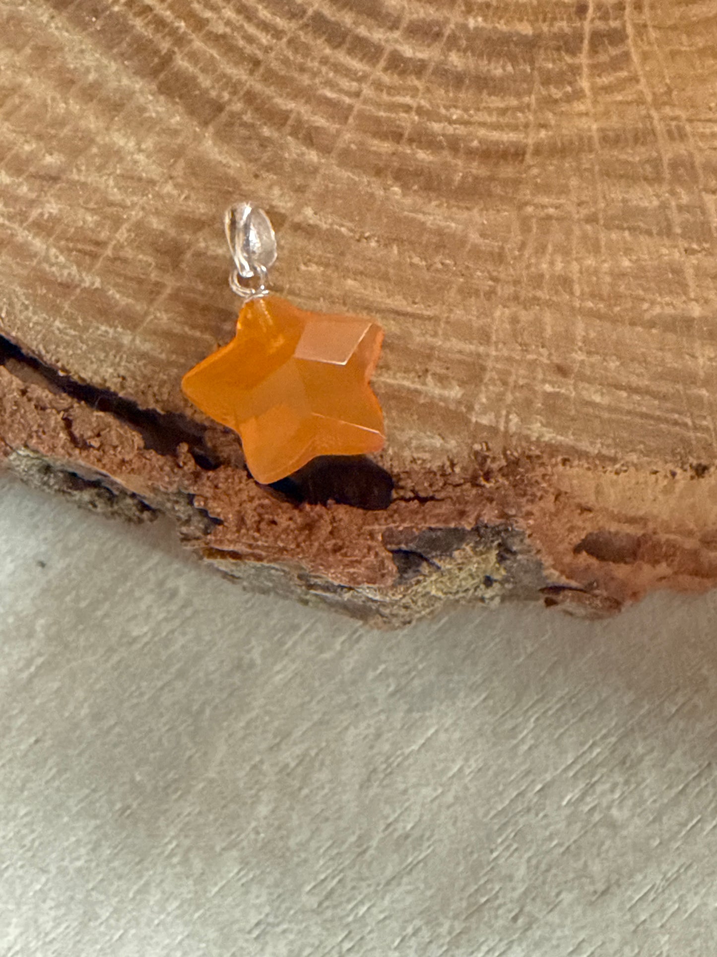 Carnelian Star - Facet 925 Pendant