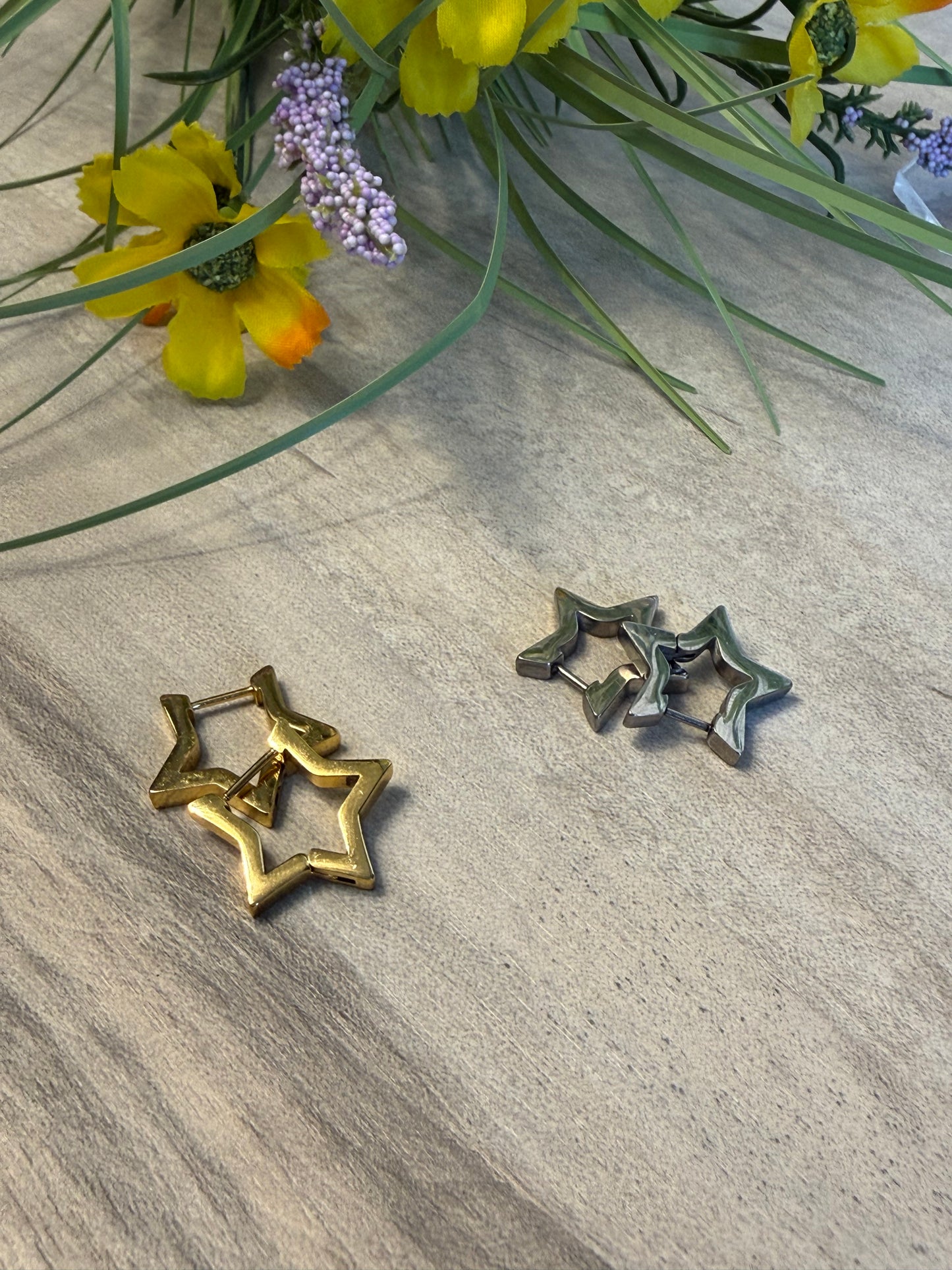 Star Hoop Earrings