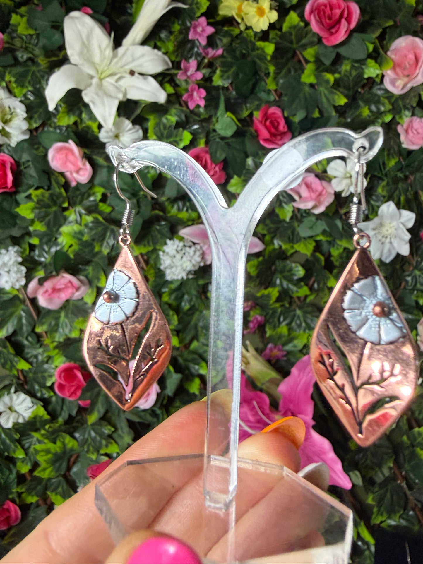 Diamond Daisy Earrings - Stainless steel / Copper
