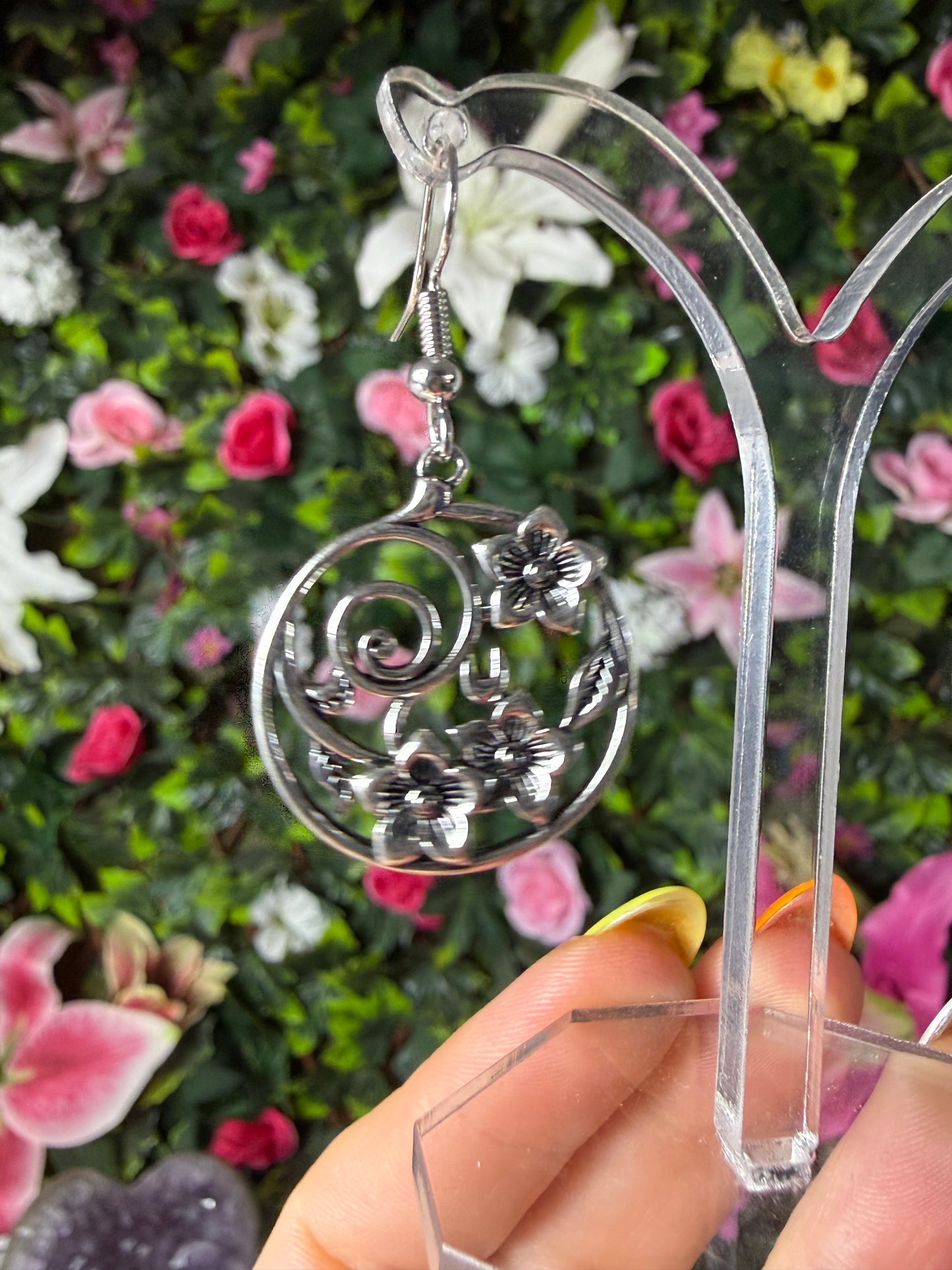 Swirl Flower Earrings - Stainless steel