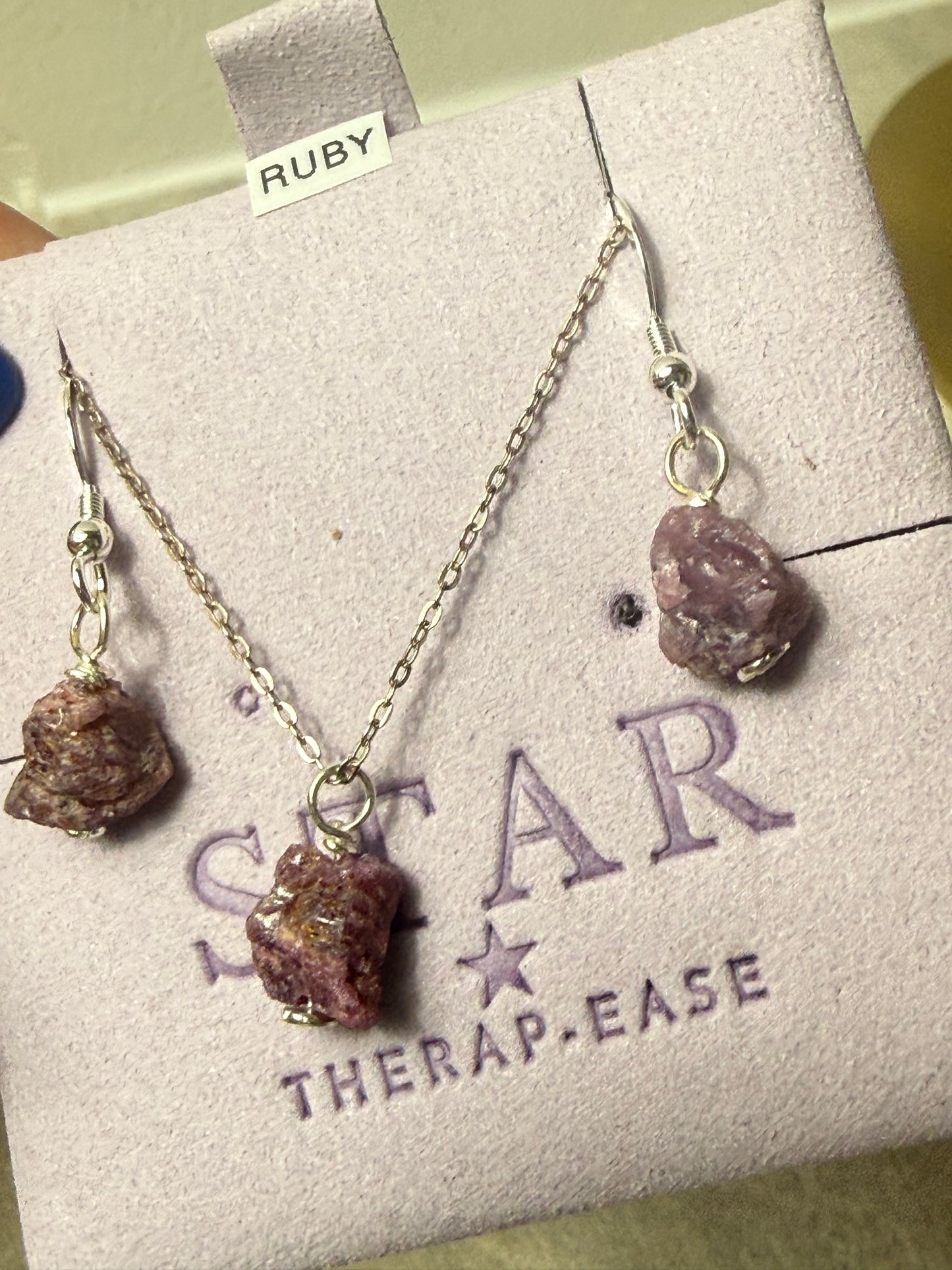 Handmade 925 Raw Wire Wrap Necklace & Earrings by Star Therap-ease