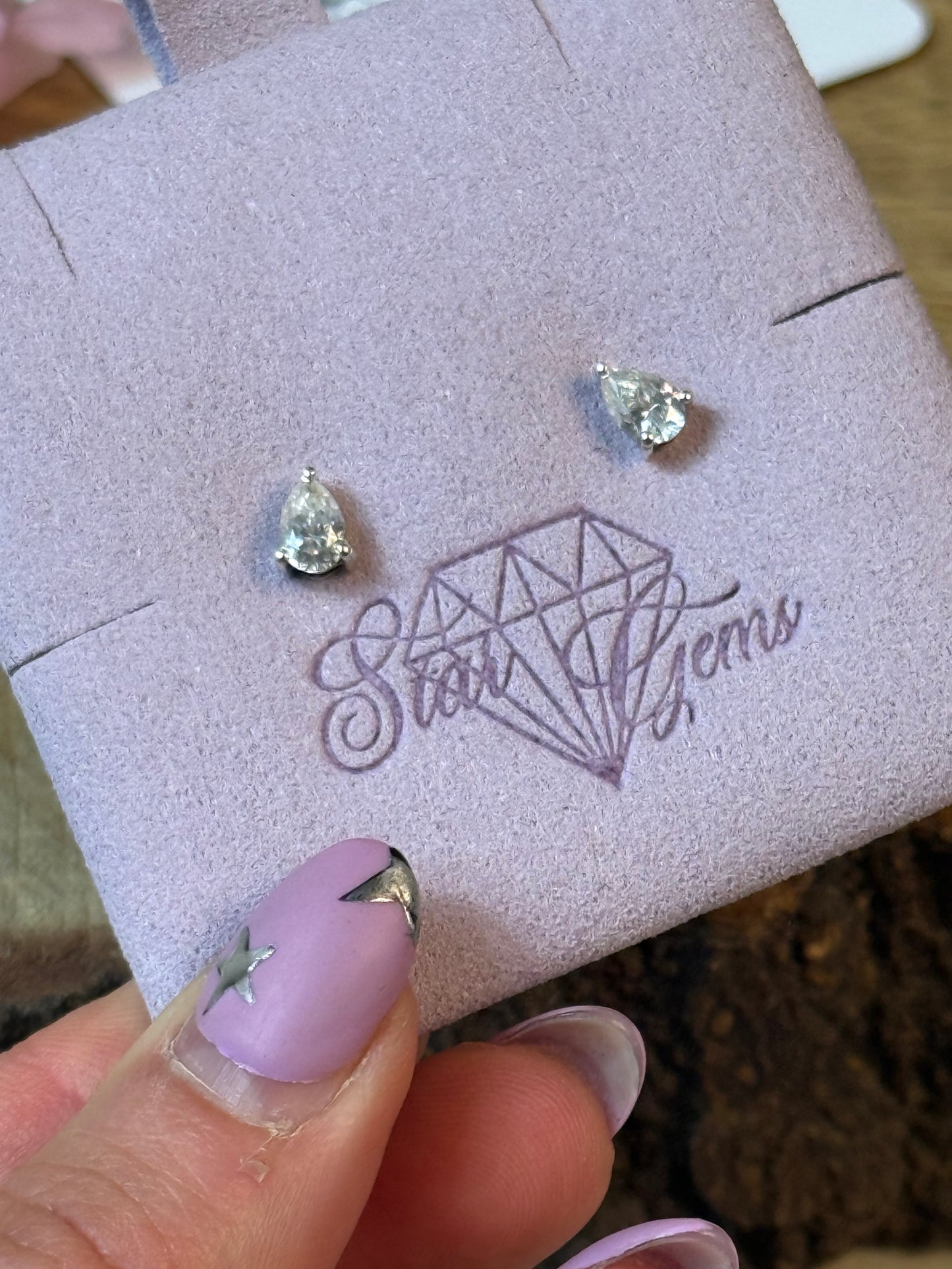 Moissante Teardrop 925 Sterling Silver Stud Earrings