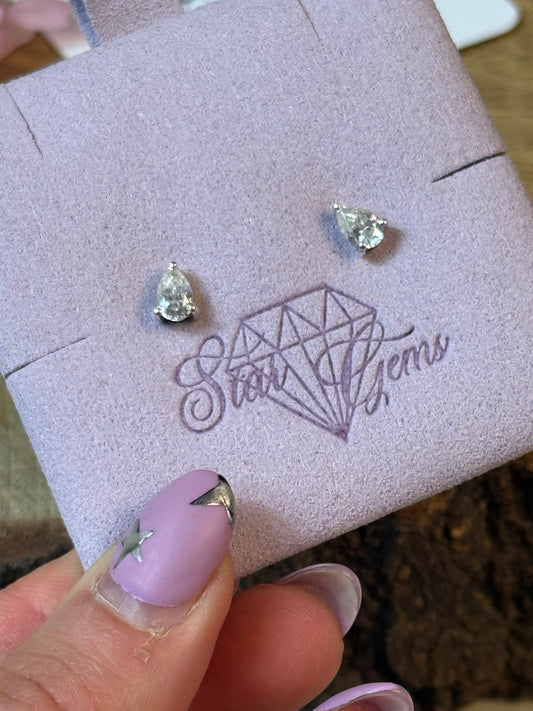 Moissante Teardrop 925 Sterling Silver Stud Earrings