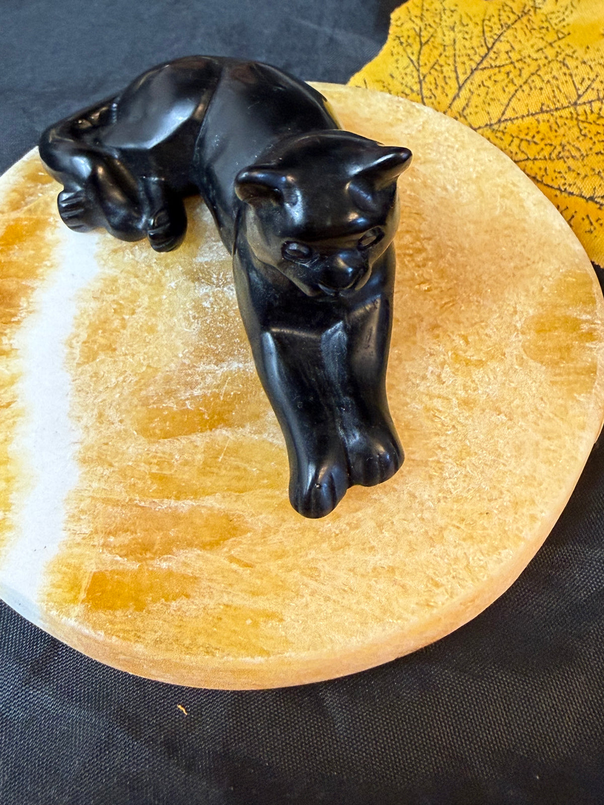 Lucky Black Obsidian Cat