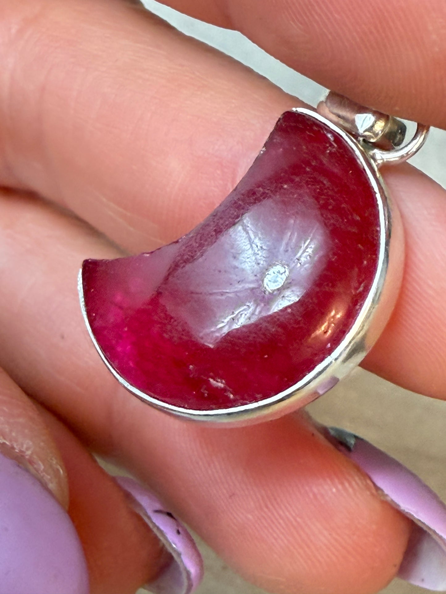 Ruby Moon 925 Sterling Pendant