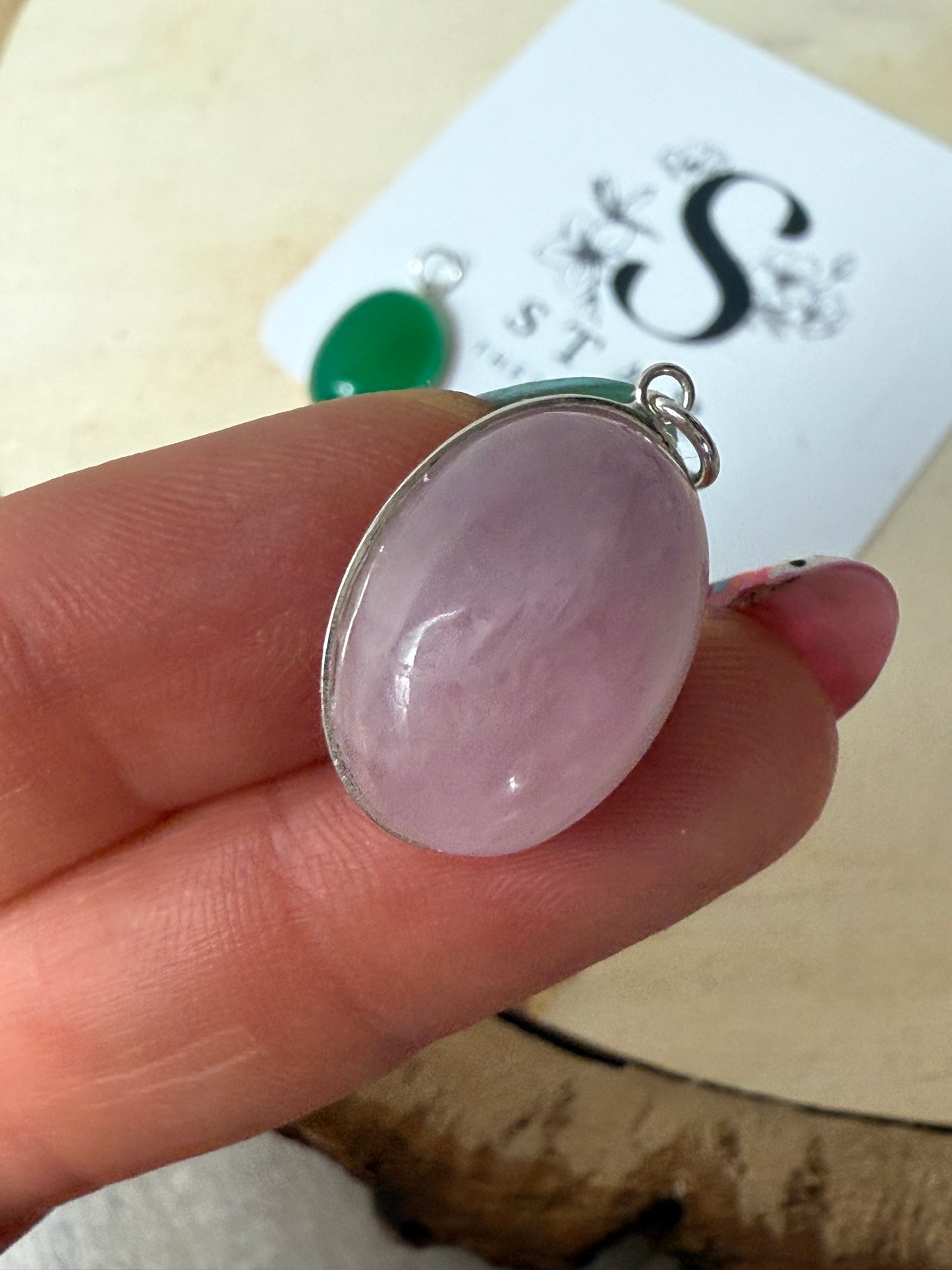 Handmade Oval 925 Sterling Pendant