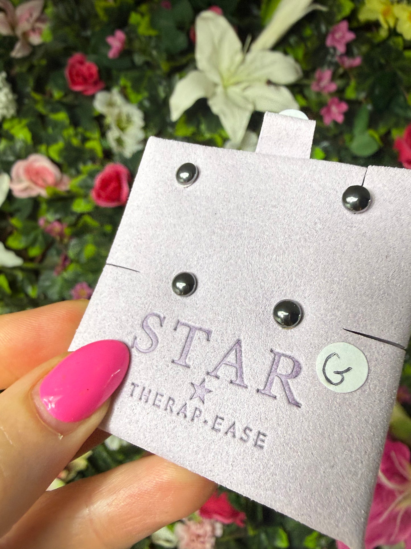 Hematite Studs Earrings Handmade - 18K / 925