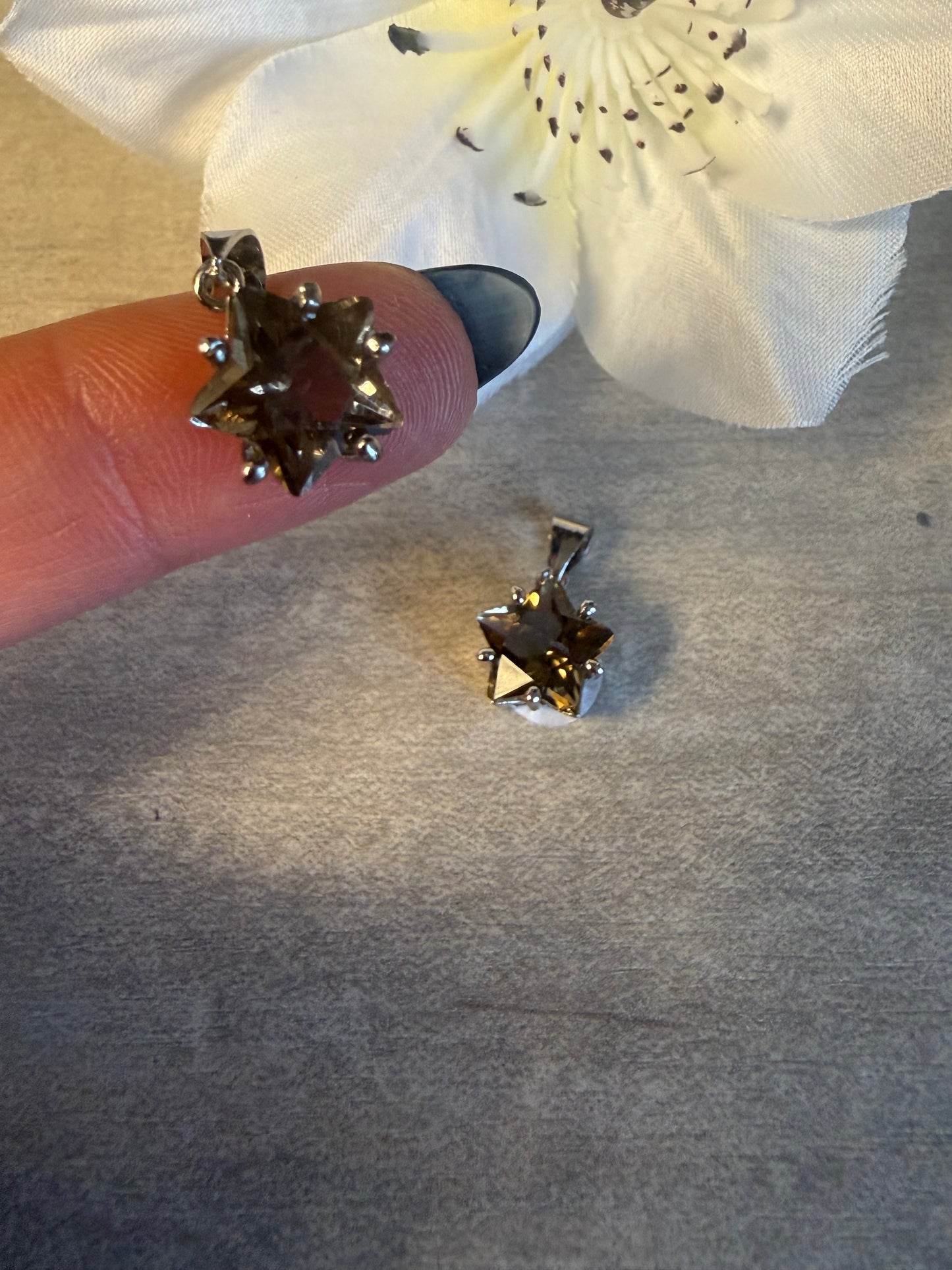 Smoky Star Pendant - plated silver