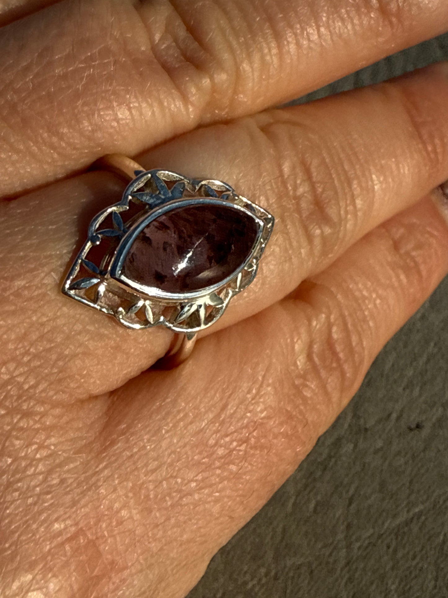 Super Seven 925 Silver Ring - Size R 1/2 - S