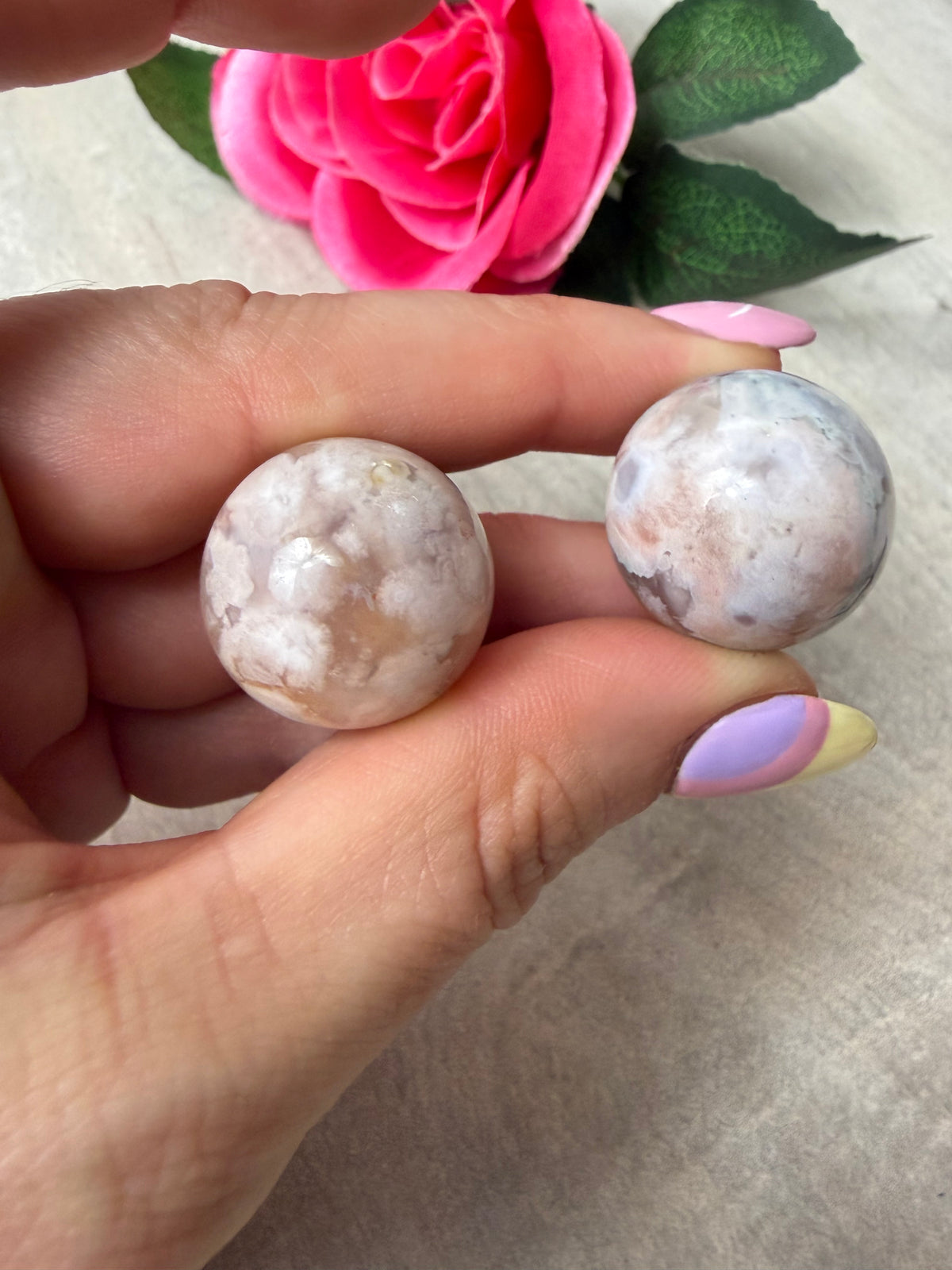 Flower agate Sphere - 22mm