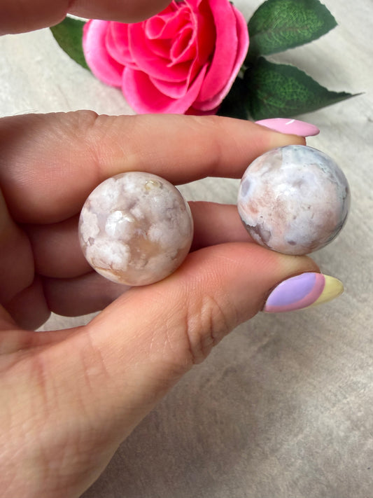 Flower agate Sphere - 22mm