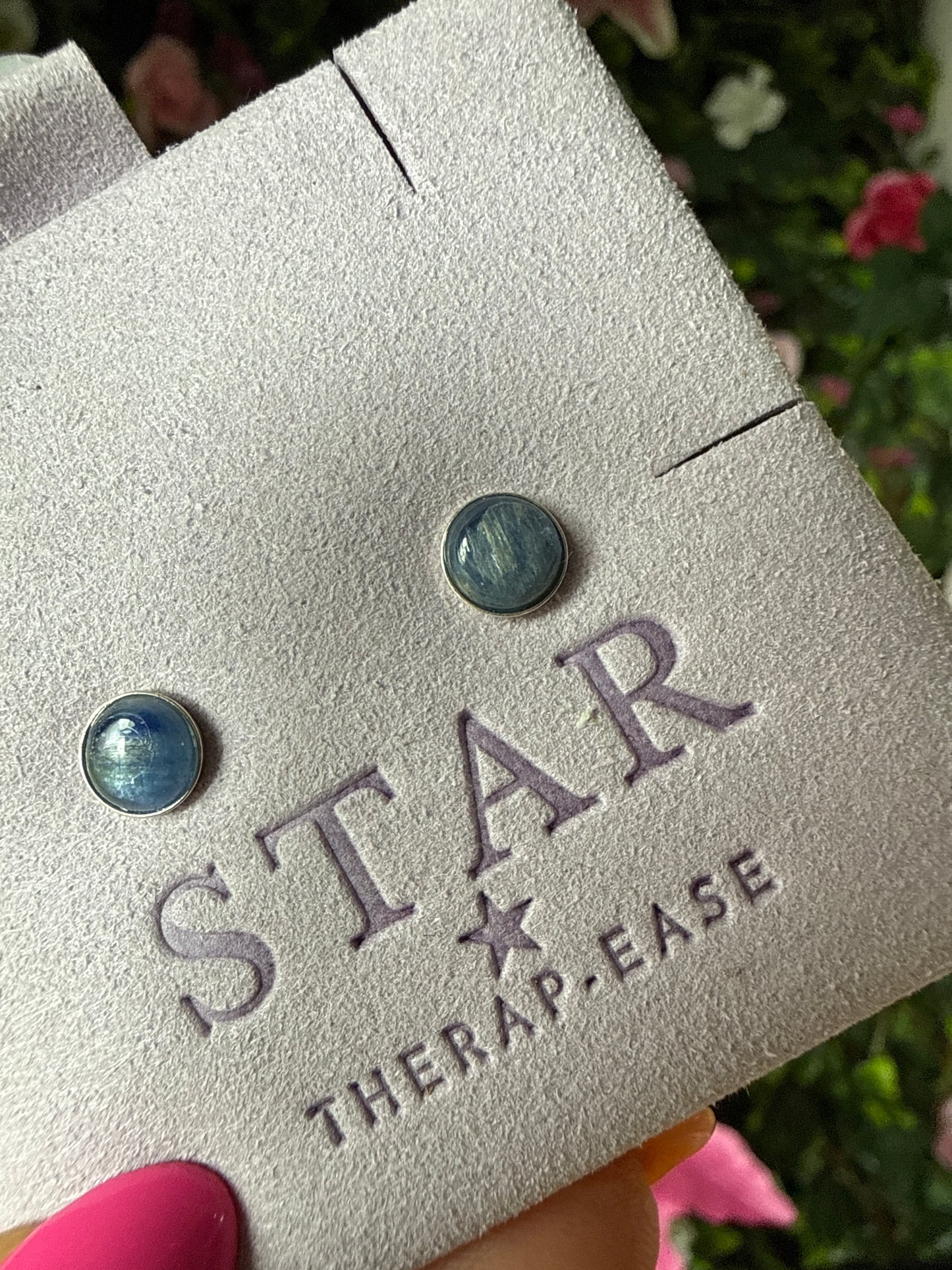 Handmade Kyanite Sterling Silver Studs