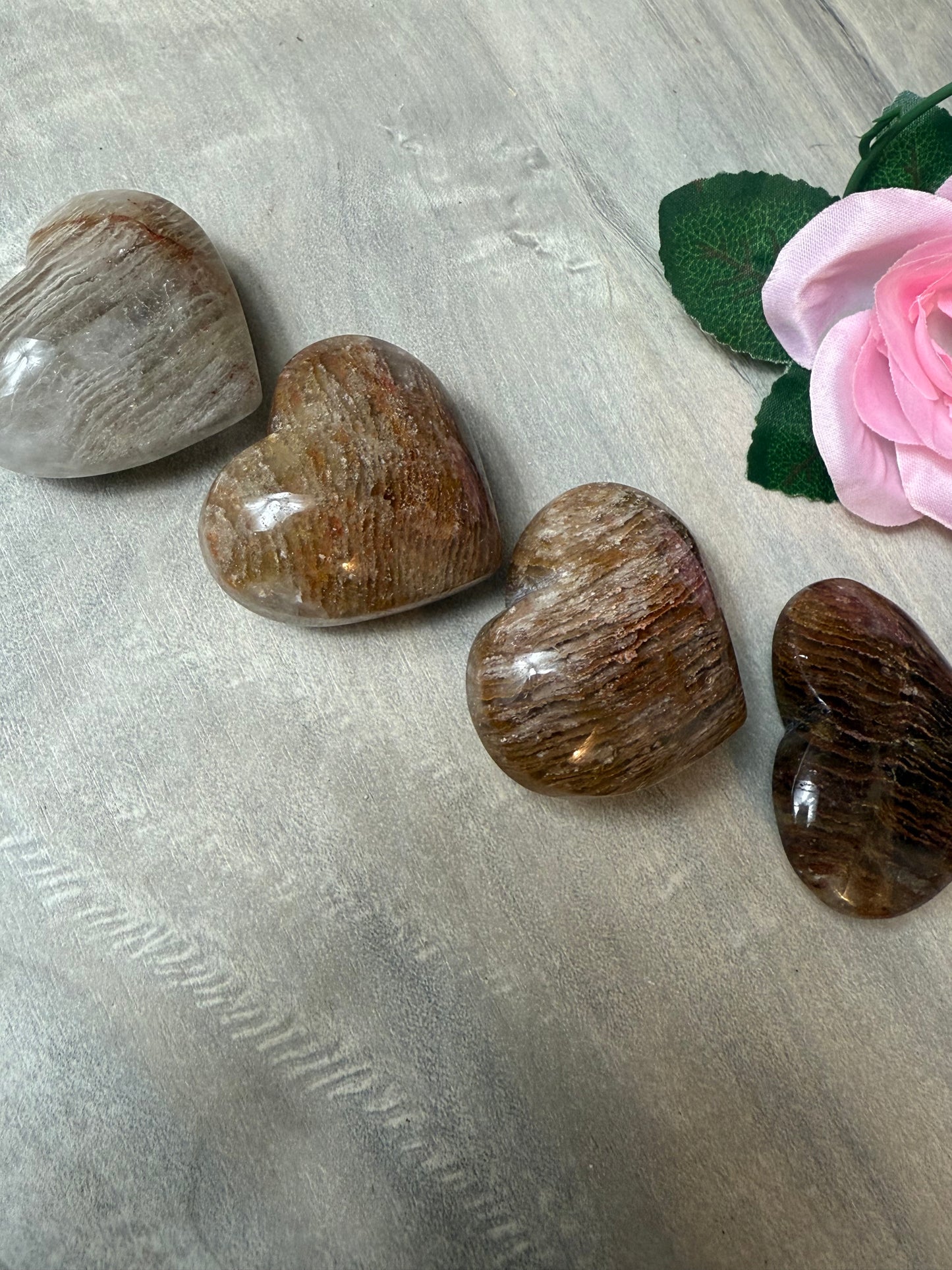 Thousand Layer Garden Quartz Heart