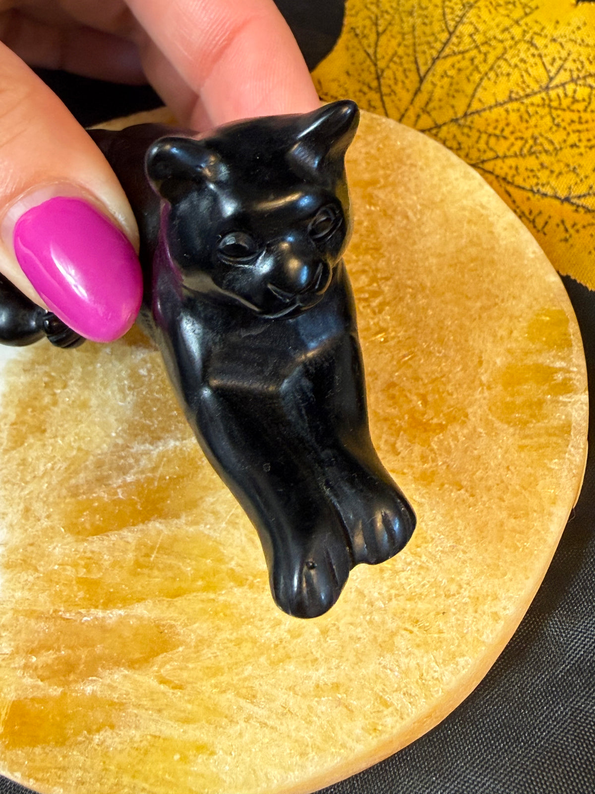 Lucky Black Obsidian Cat