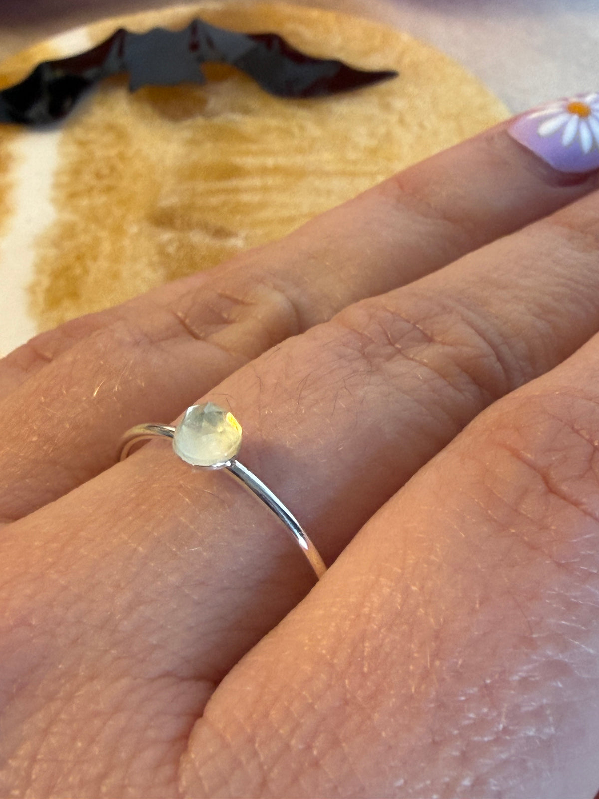 Lemon Quartz Facet Handmade 925 Silver Ring - Size Q