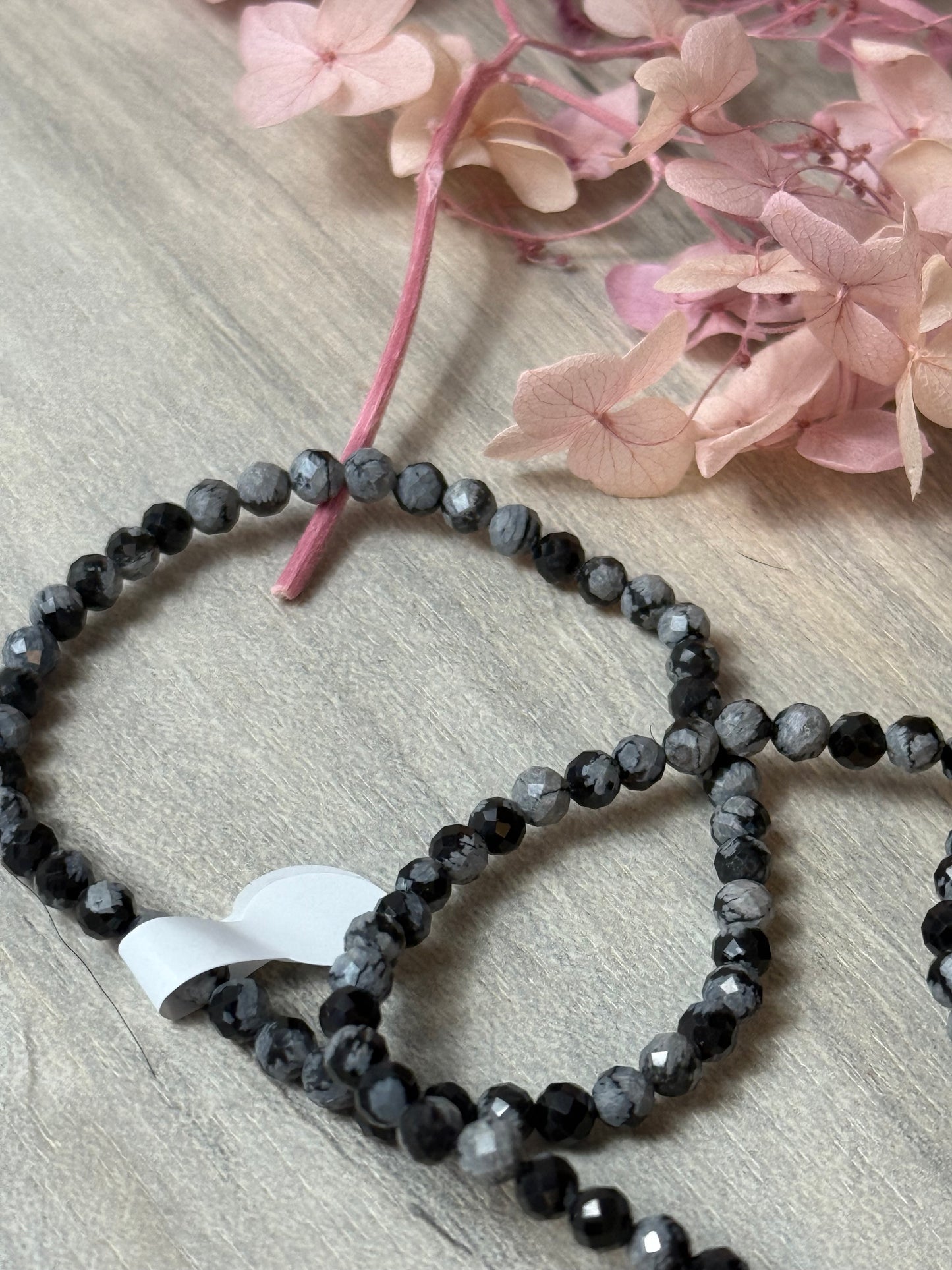 Facet Snowflake Obsidian Bracelet
