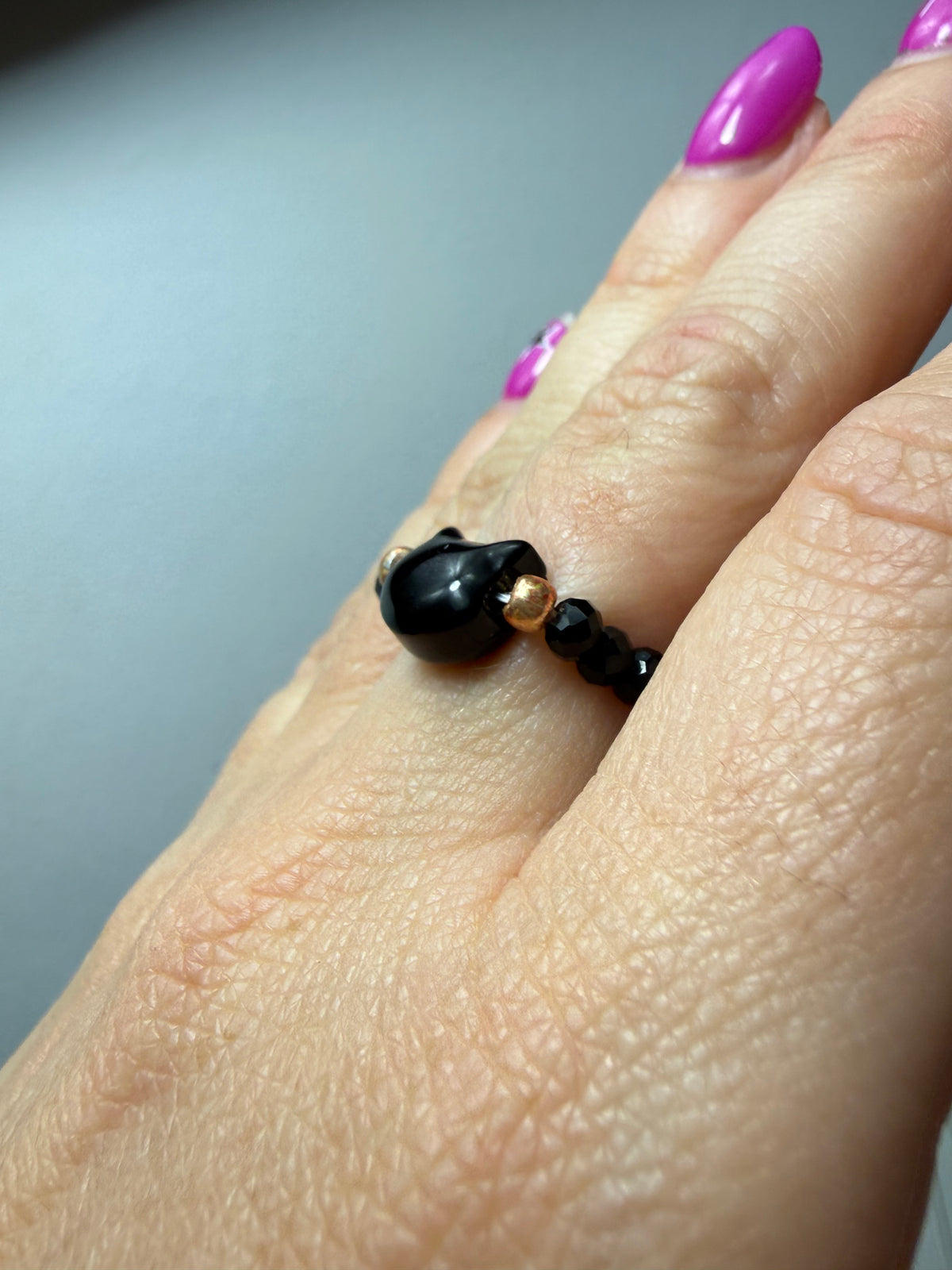 Cat Stretchy Crystal Ring