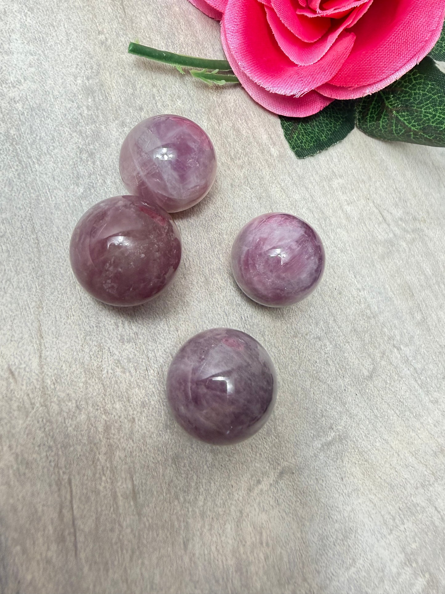 Lavender Purple Rose Quartz Sphere - 22mm