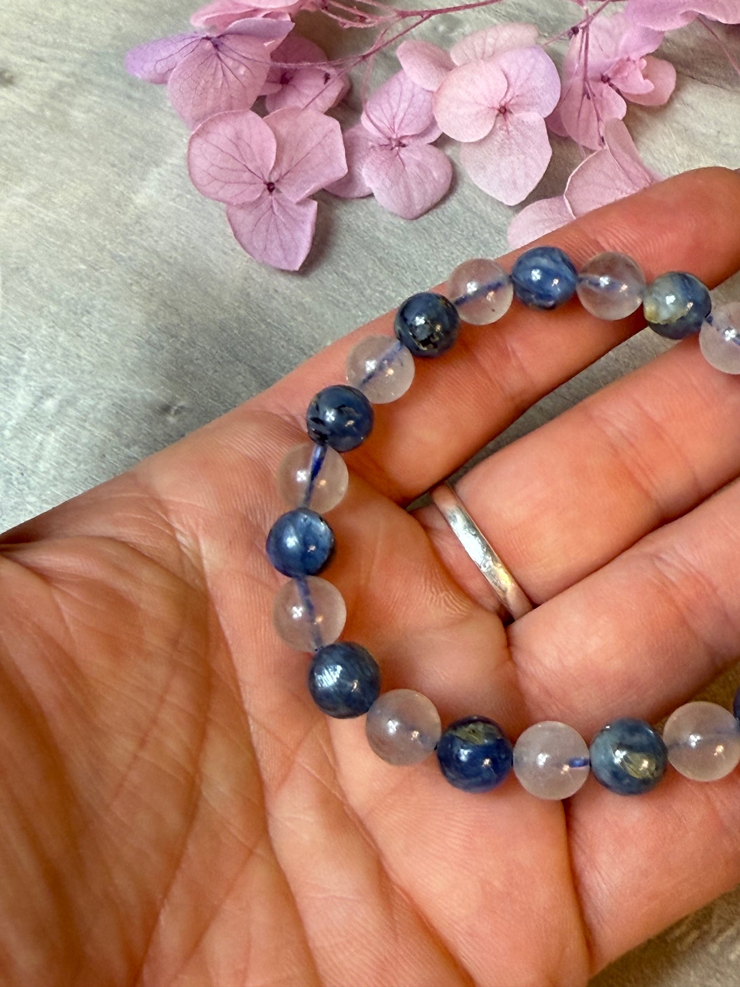 Kyanite & Quartz Mix Bead Bracelet