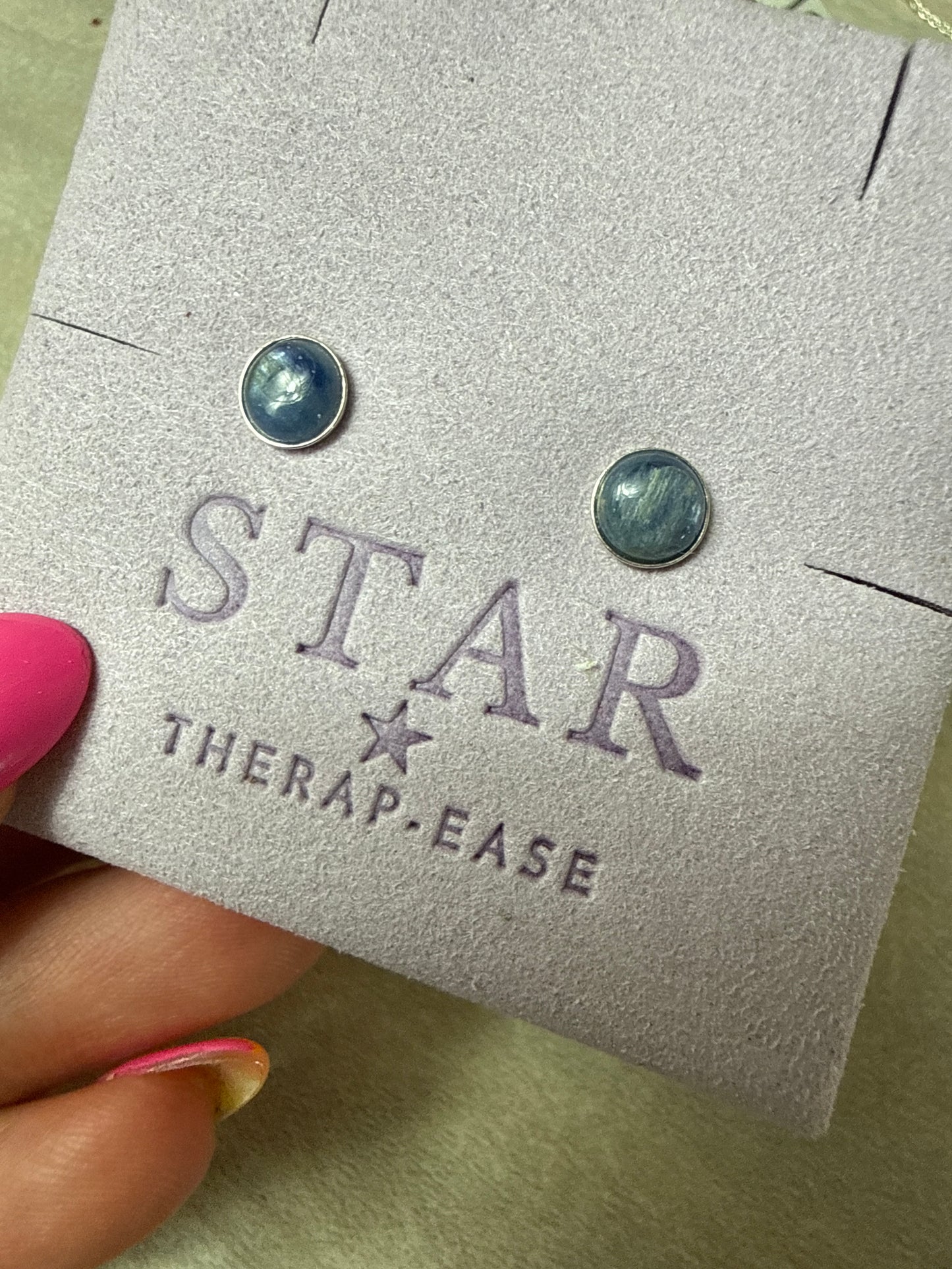 Handmade Kyanite Sterling Silver Studs