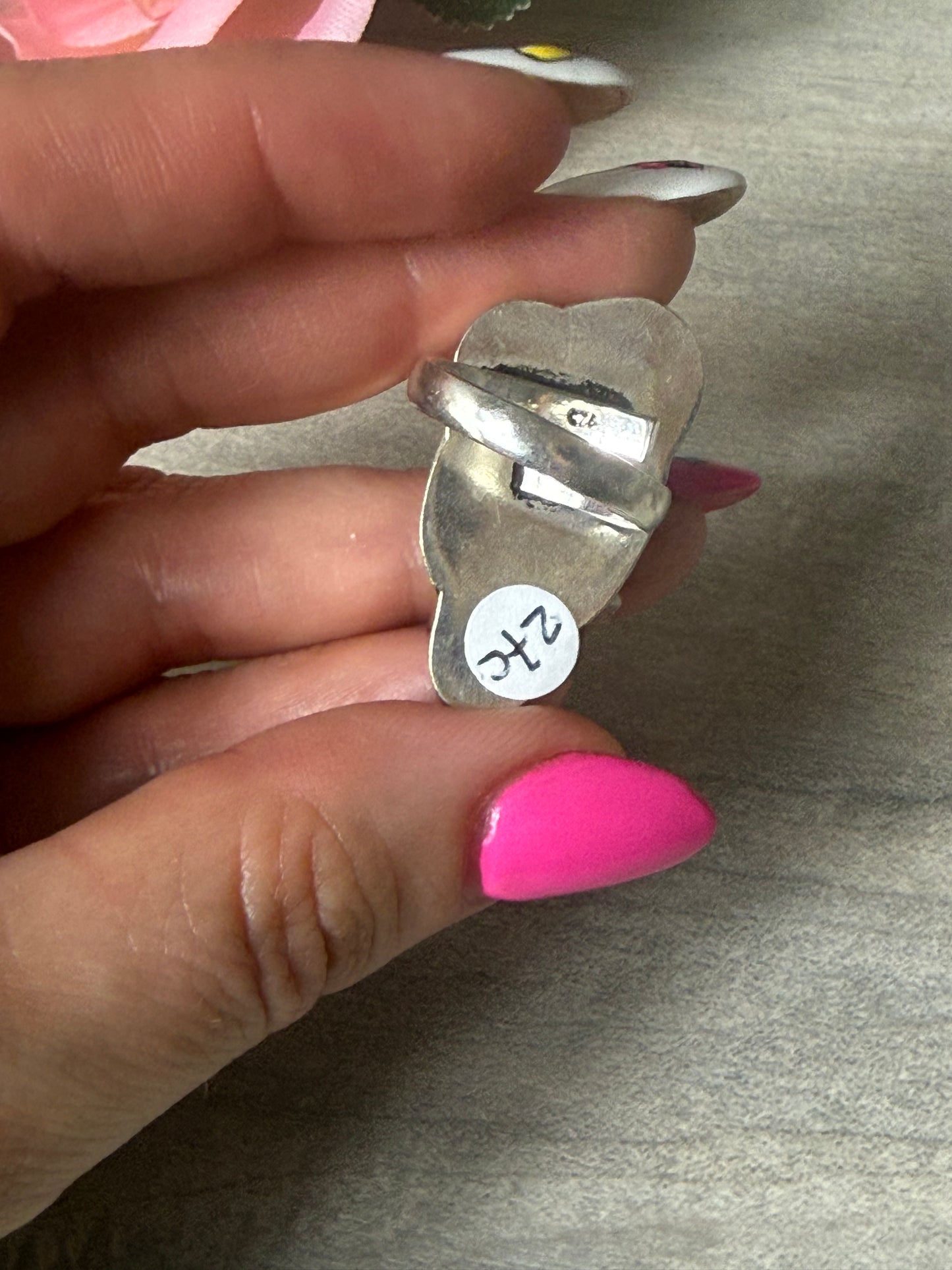 Lab Cloud Adjustable Silver Plated Ring