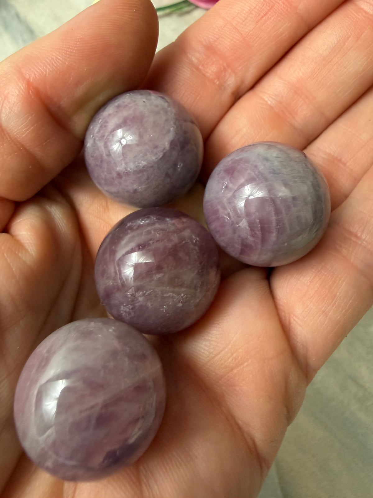 Lavender Purple Rose Quartz Sphere - 22mm