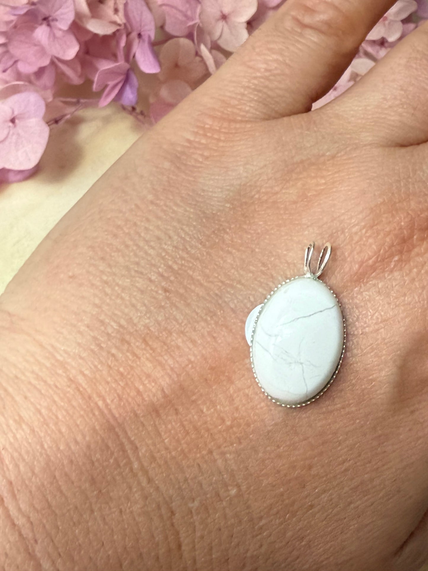 Handmade Oval 925 Sterling Pendant - Bunny Rabbit Bail
