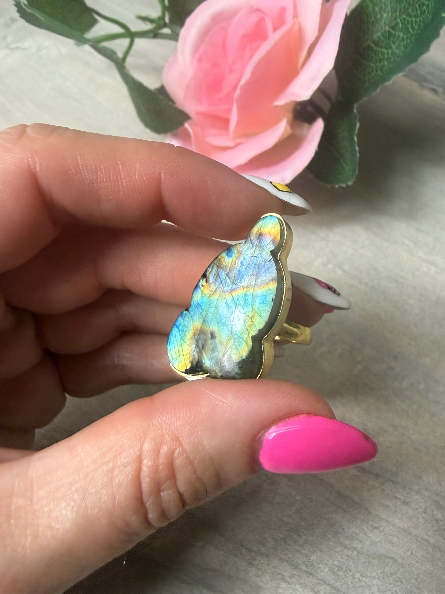 Lab Cloud Adjustable Gold Plated Ring