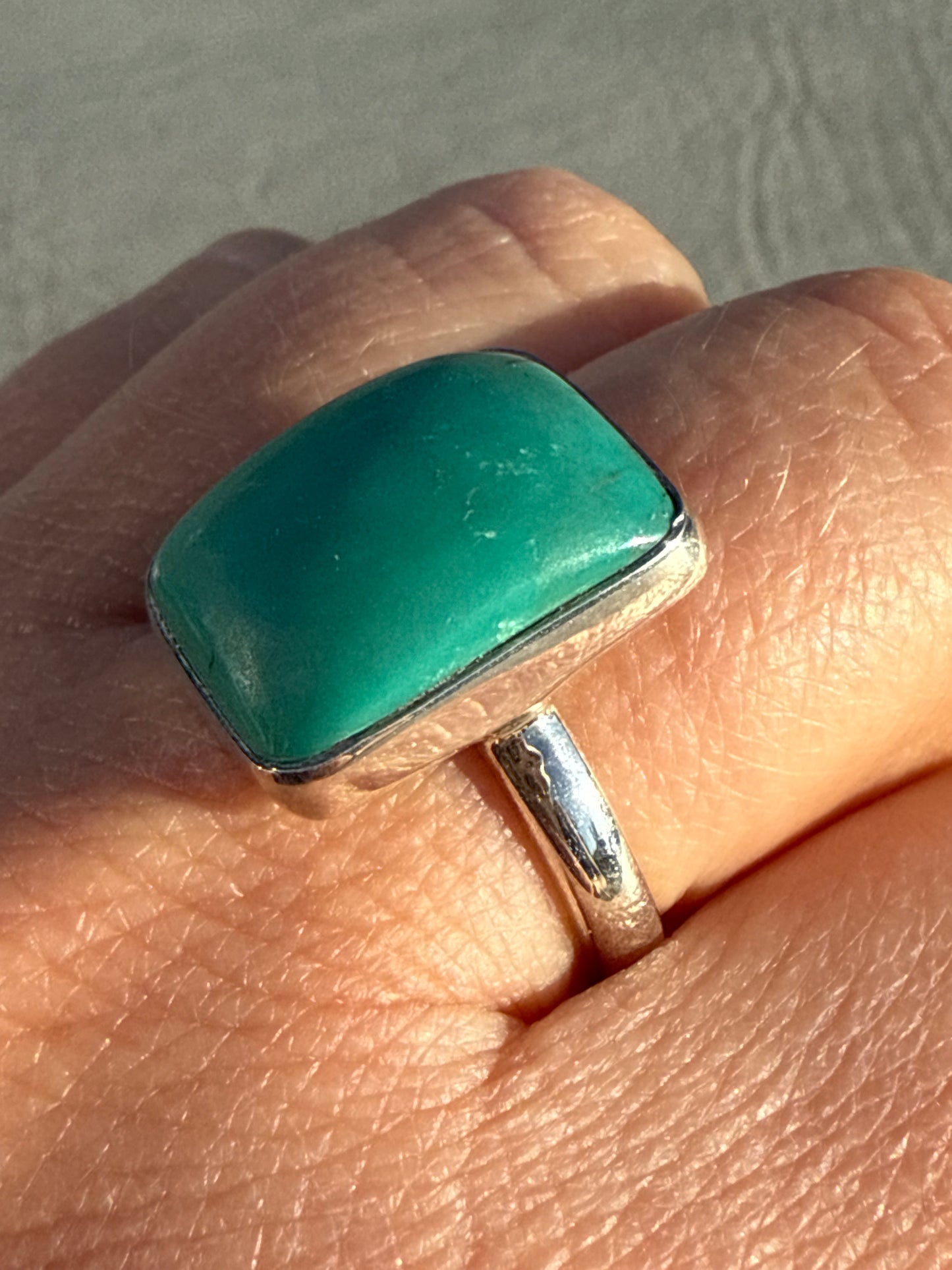 Tibetan Turquoise 925 Silver Ring - Size N 1/2 - O