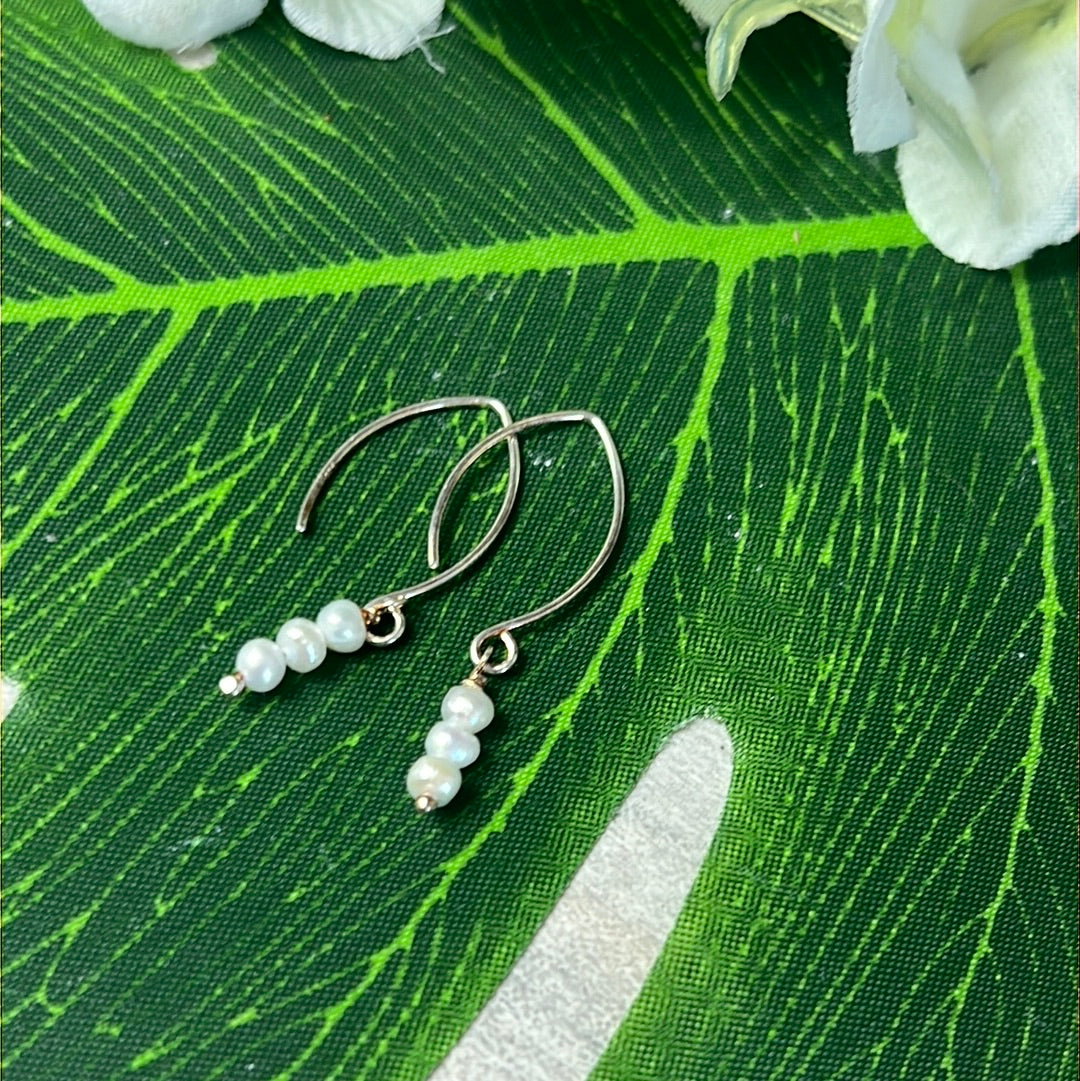Pearl Dangles Hook -  925 Sterling Silver Earrings