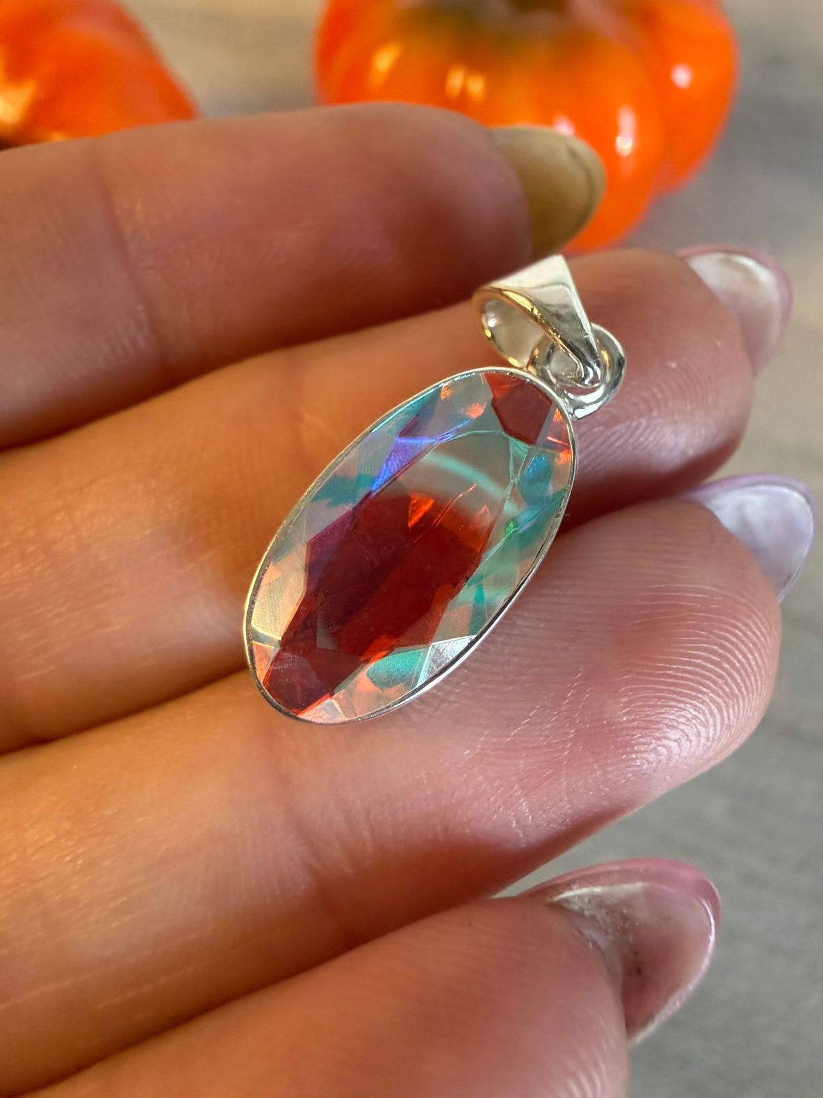 Mystic Topaz 925 Sterling Pendant