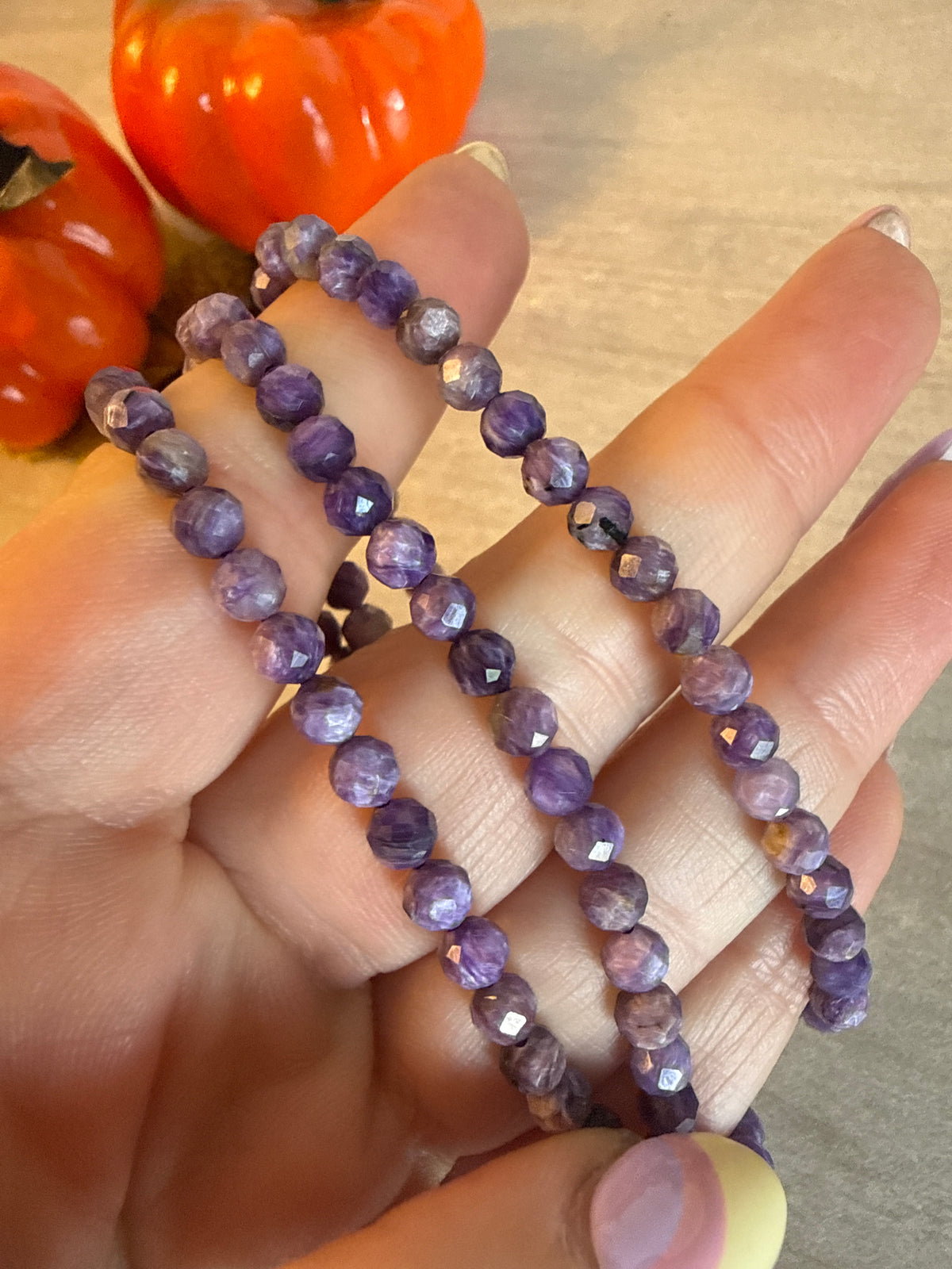 Charoite Facet 4mm Bracelet