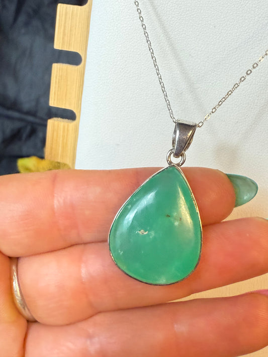 Chrysoprase 925 Pendant AA